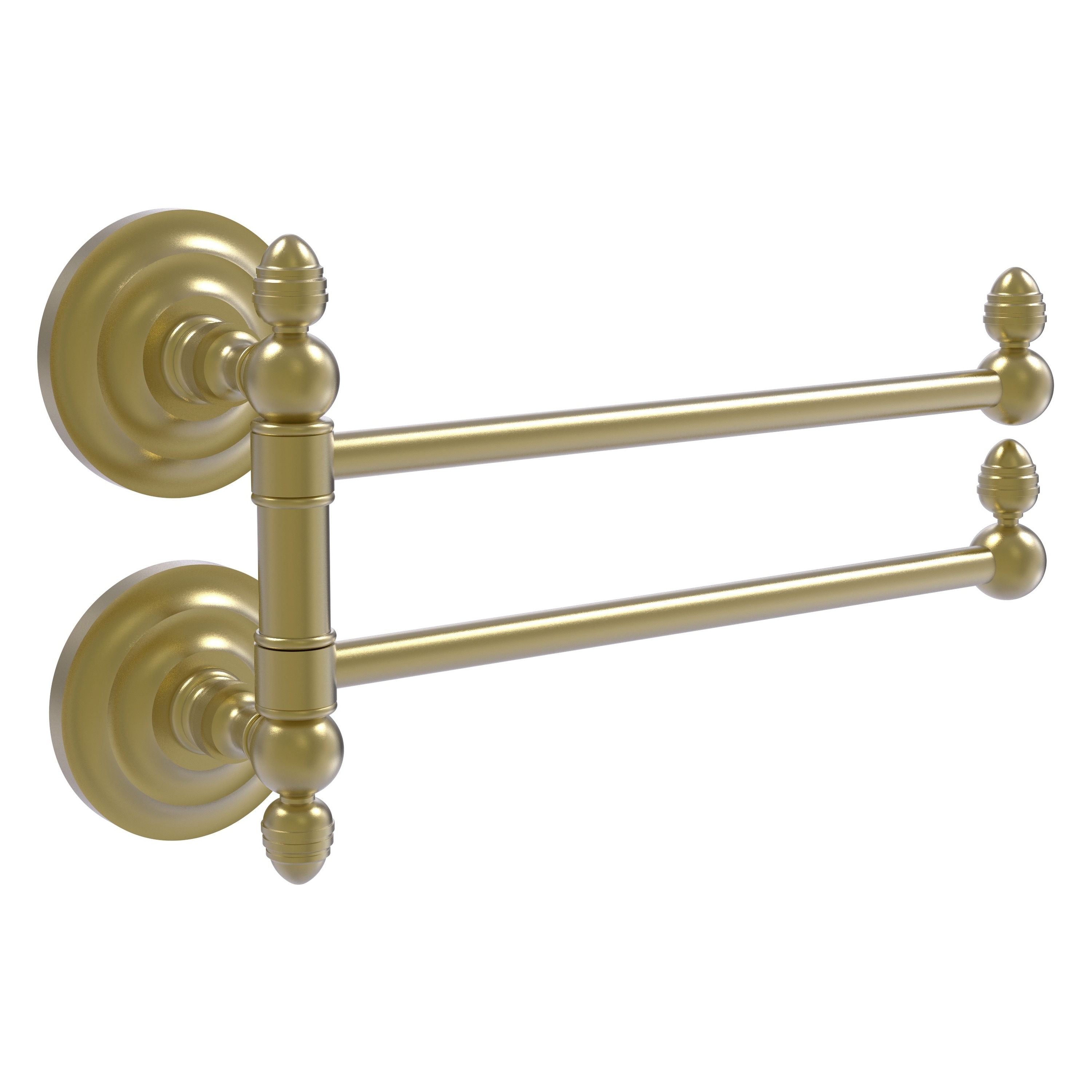 Allied Brass QN-GTB-2-SBR Que New 12-in double Satin Brass Wall mount Double Towel Bar