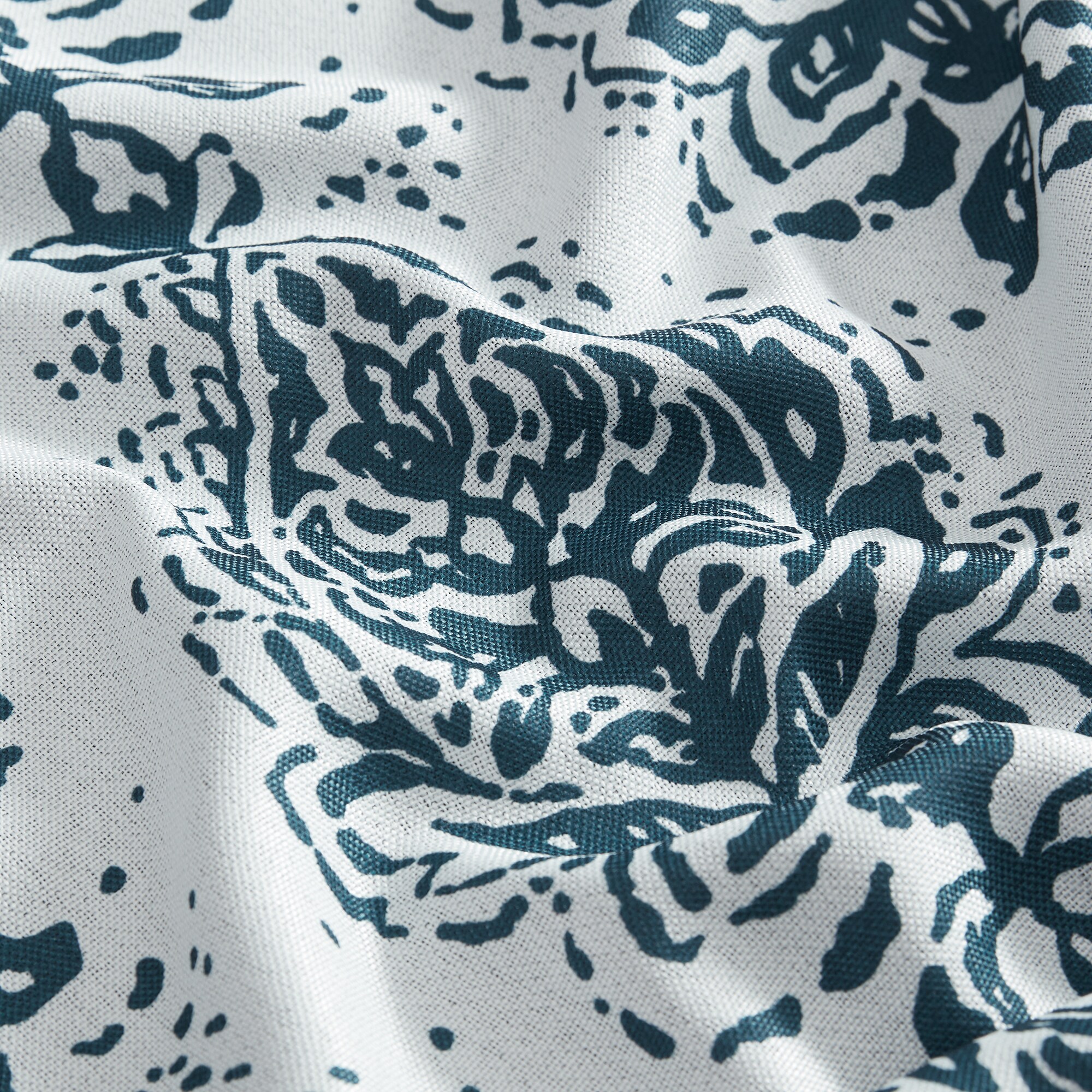Indigo Boho Print Blackout Grommet Window Curtains, Set of 2
