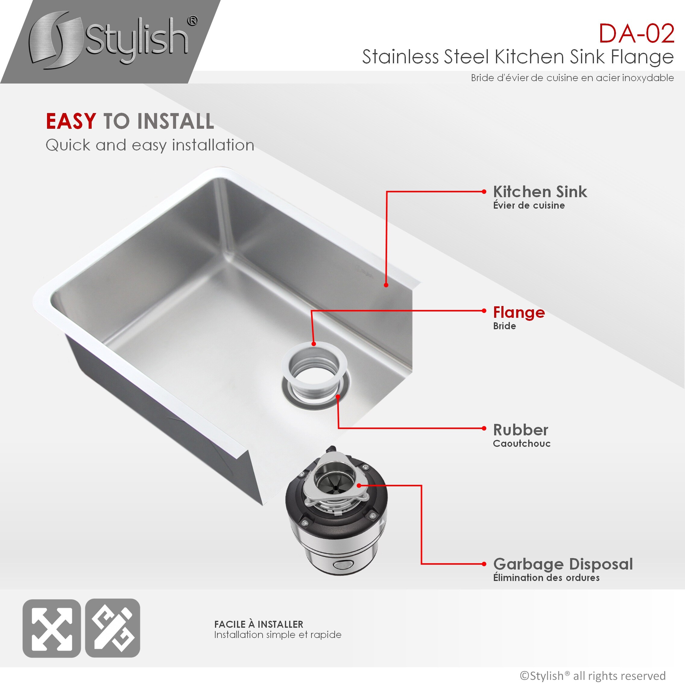 Stylish DA-02 Garbage-Disposal-Parts - View #2