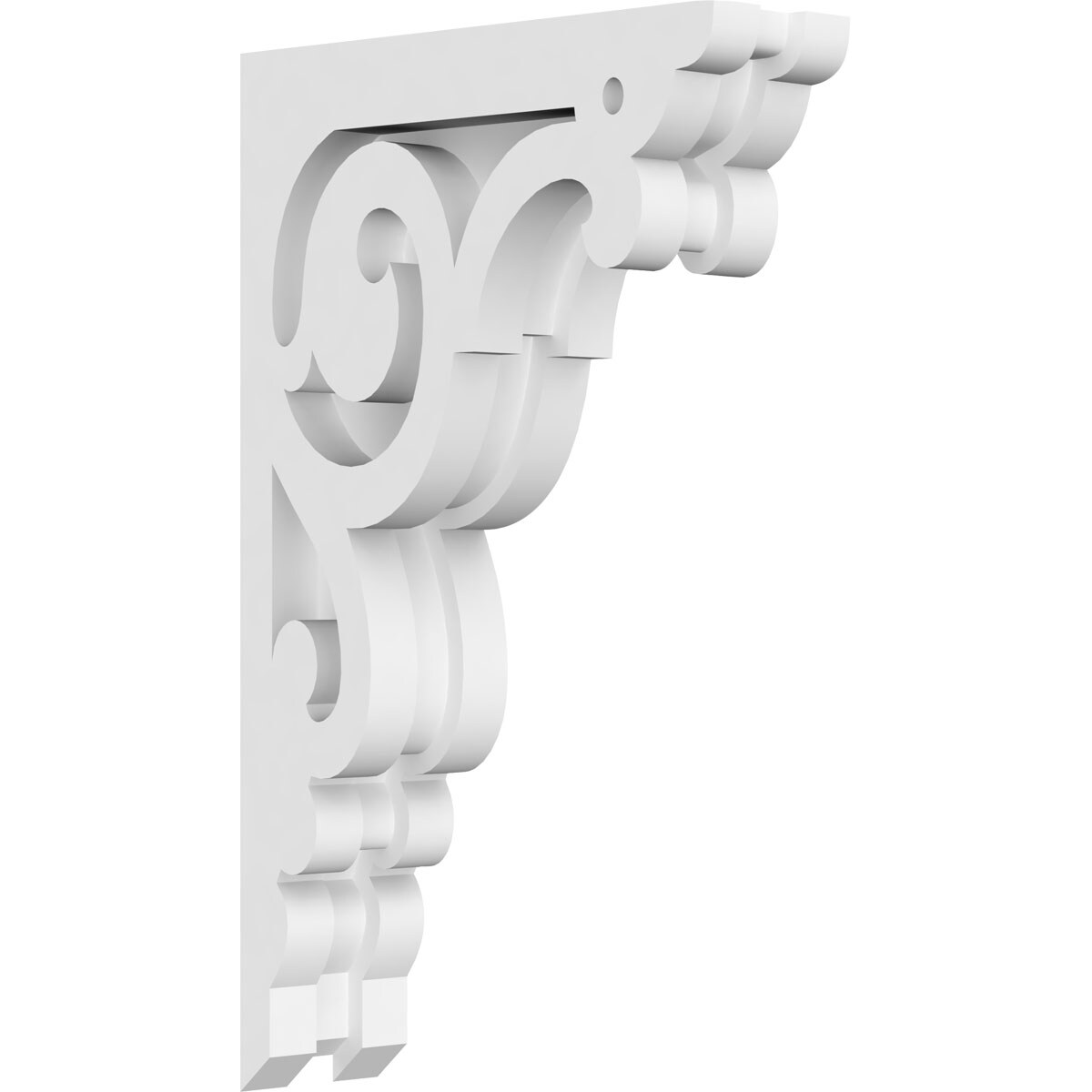 Ekena Millwork CORP01X06X10HU 1.875-in x 6-in x 10-in Hurley Unfinished White PVC Paintable Corbel