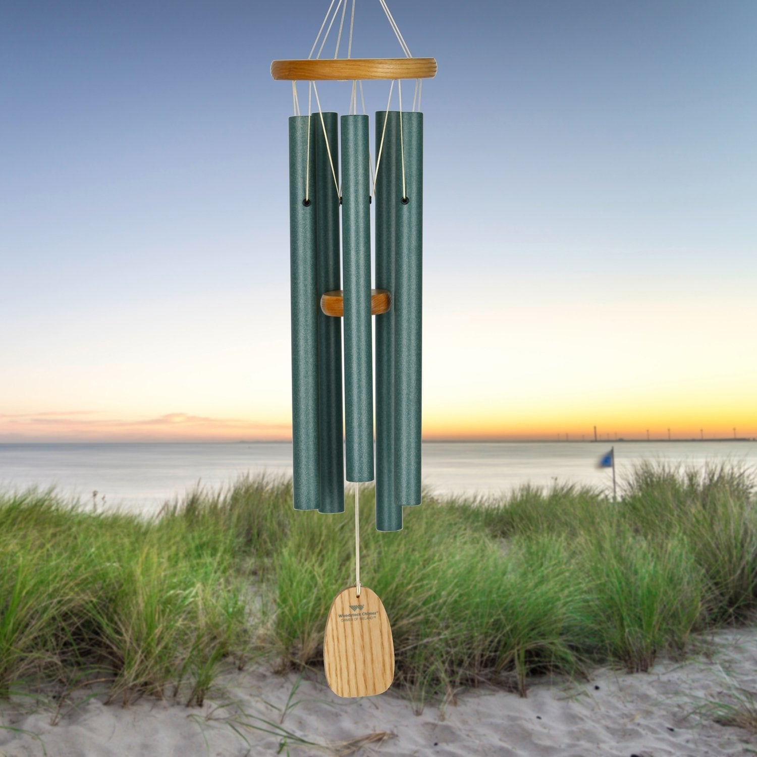 Woodstock Chimes 25-in Sea Foam Green Metal Wind Chime in the Wind ...