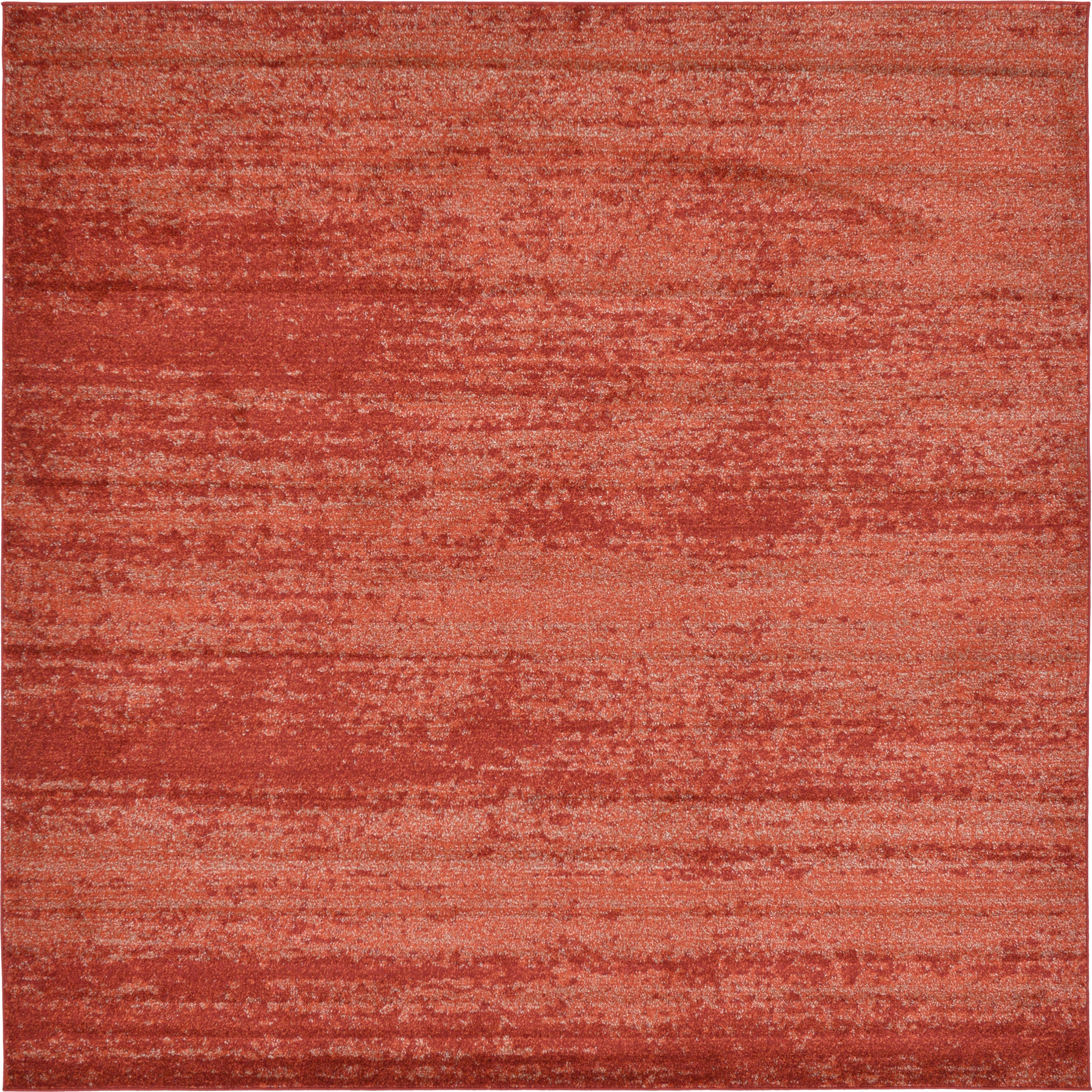 Unique Loom 3132349 Lucille Del Mar 8 x 8 (ft) Loomed Polypropylene Terracotta/Red Square Indoor Distressed/Overdyed Area rug