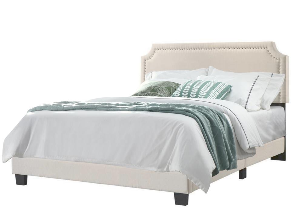 Belle Isle Furniture Regal Upholstered Bed Beige Linen Full Upholstered Bed CAS22 0K00 at Lowes