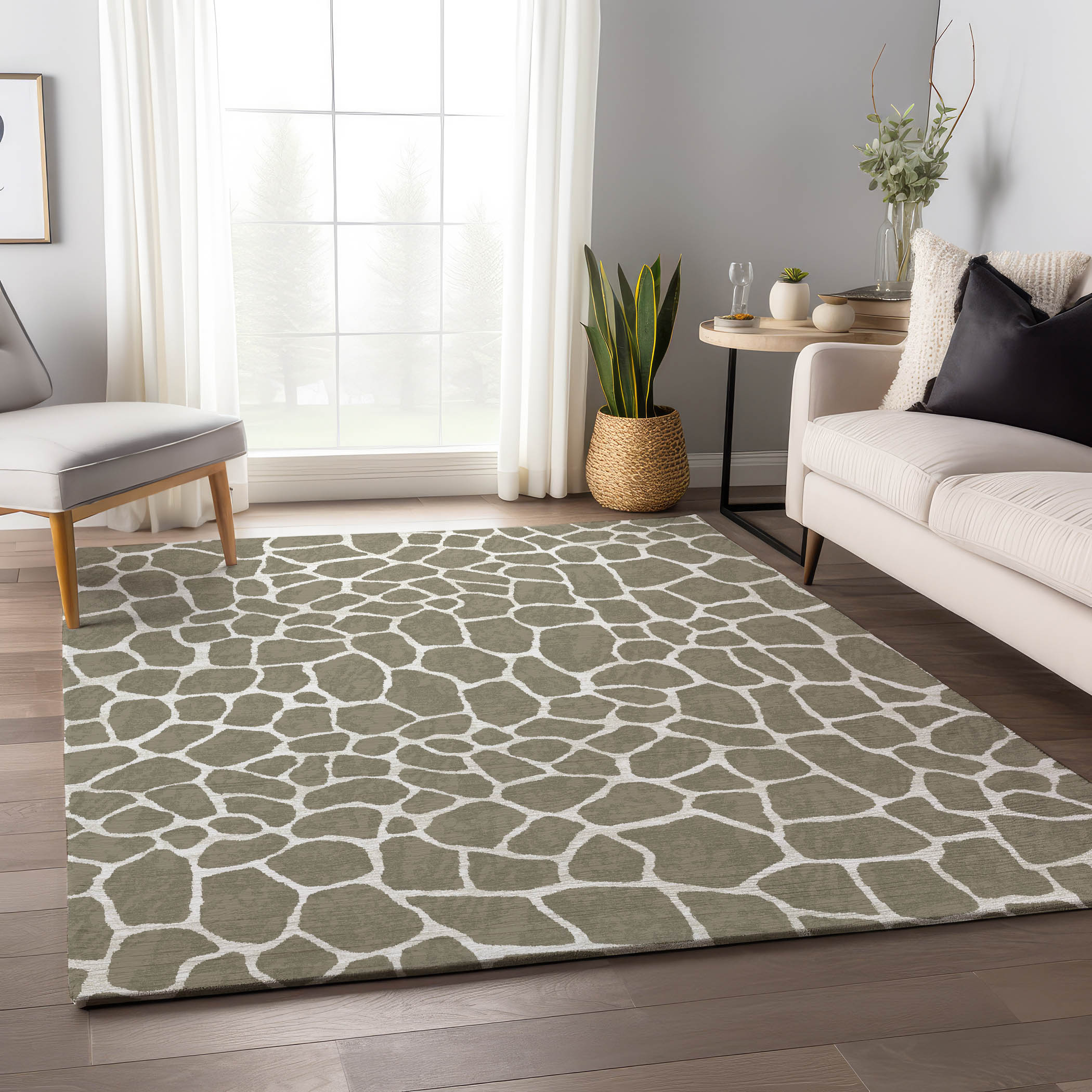 Addison Rugs AMF45TA30X46 Mayfield AMF45TA 2 x 3 (ft) Loomed Polyester Taupe Rectangular Indoor Abstract Machine washable Area rug