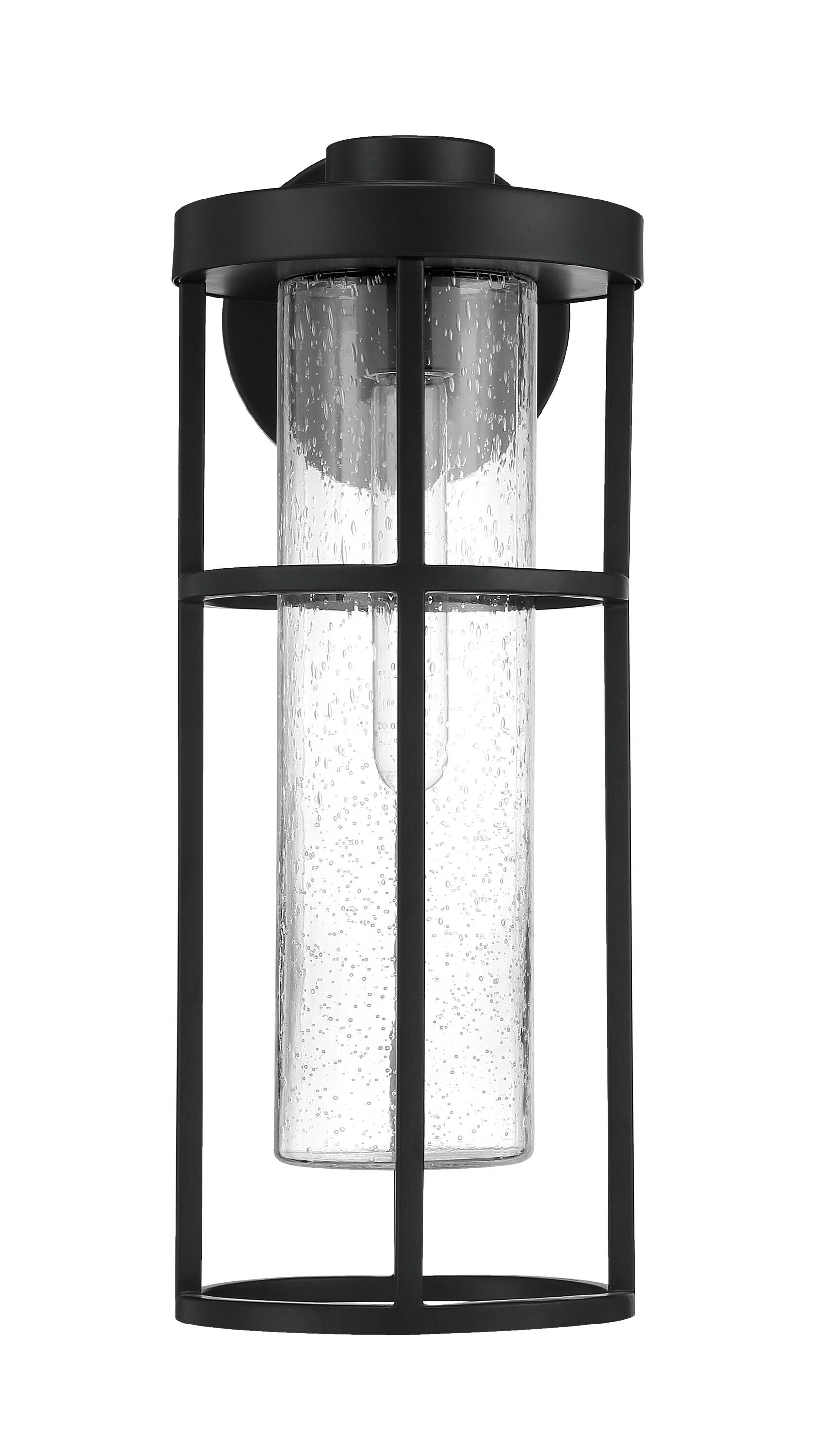 Craftmade Black Steel Outdoor Wall Light with Clear Glass Shade