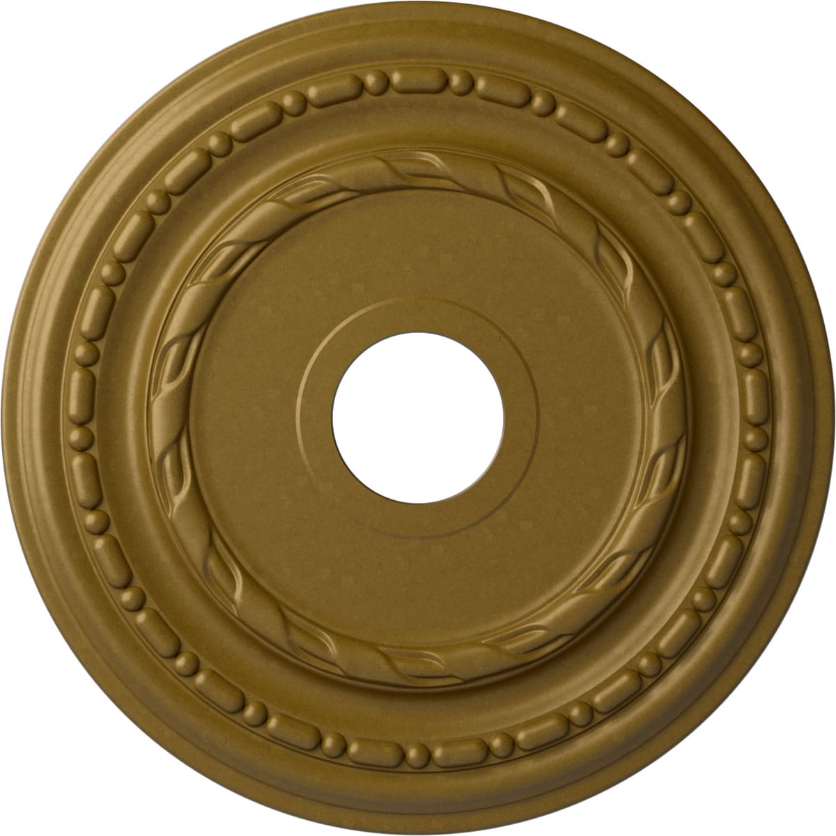 Ekena Millwork CM17DUGLS Dublin 17.875-in W x 17.875-in L Painted Gold Polyurethane Whole Ceiling Medallion