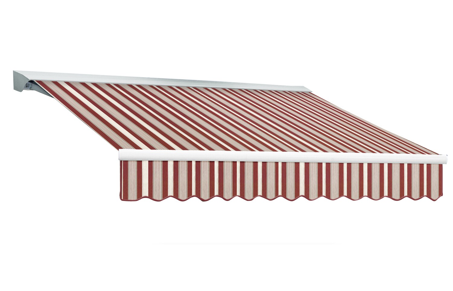 Awntech DTR16-355-BGW 120-in Wide x 96-in Projection x 8-in Height Fabric Pin-Striped Patio Awning