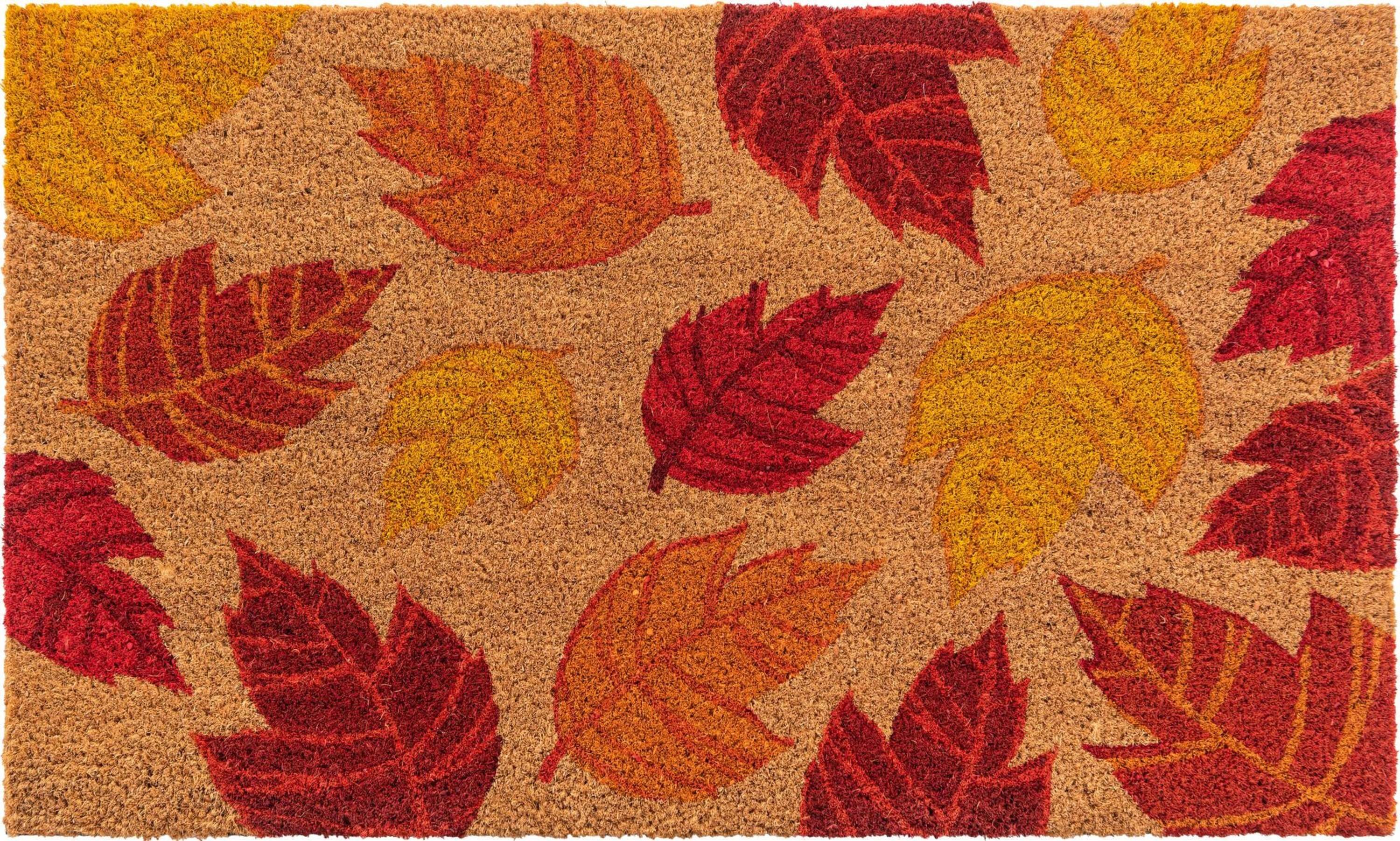 Unique Loom Doormat 2 X 3 Coir Autumn Leaves Indoor/Outdoor Area Rug in the  Rugs department at