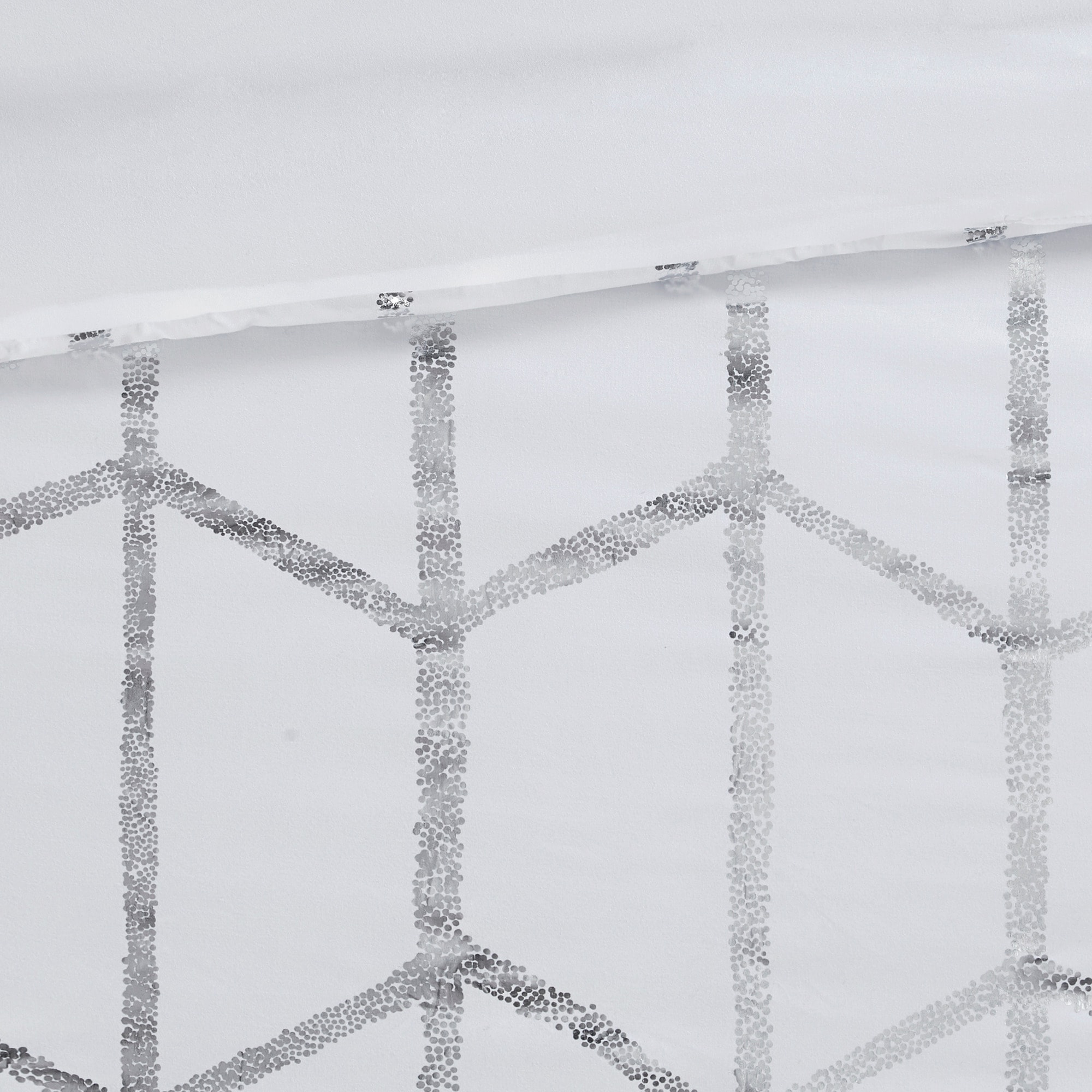 King White and Silver Microfiber Geometric Bedspread Set