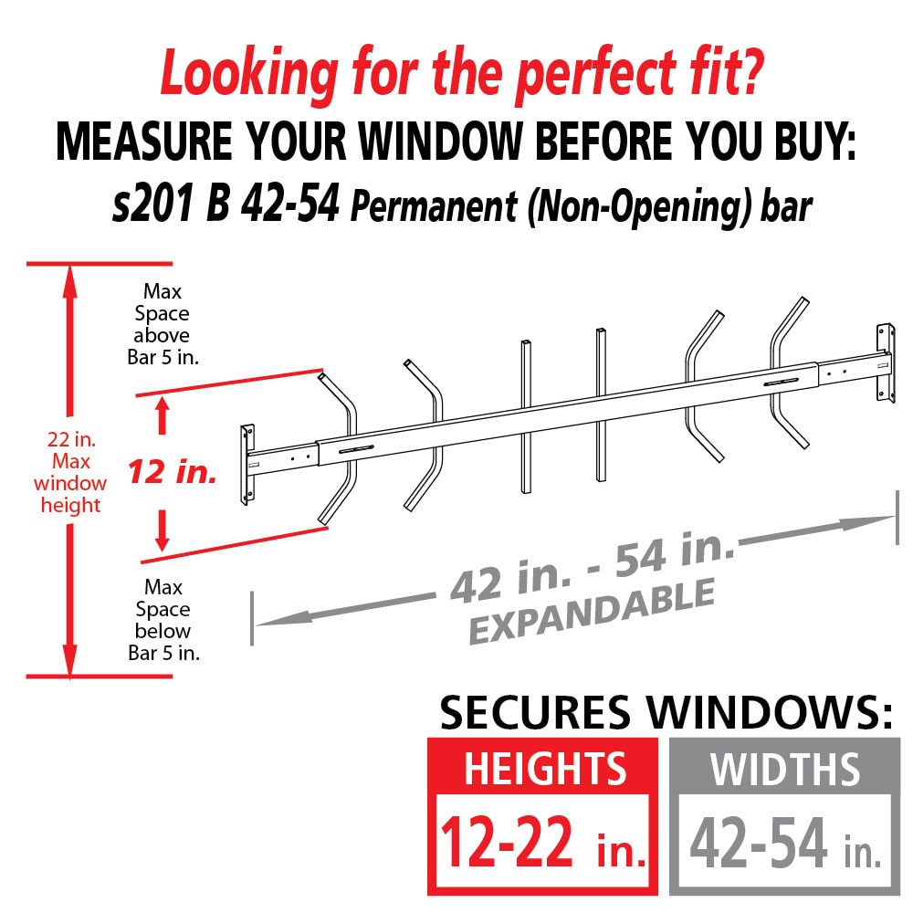 Mr. Goodbar S201 B 42-54 Window-Security-Bars - View #2