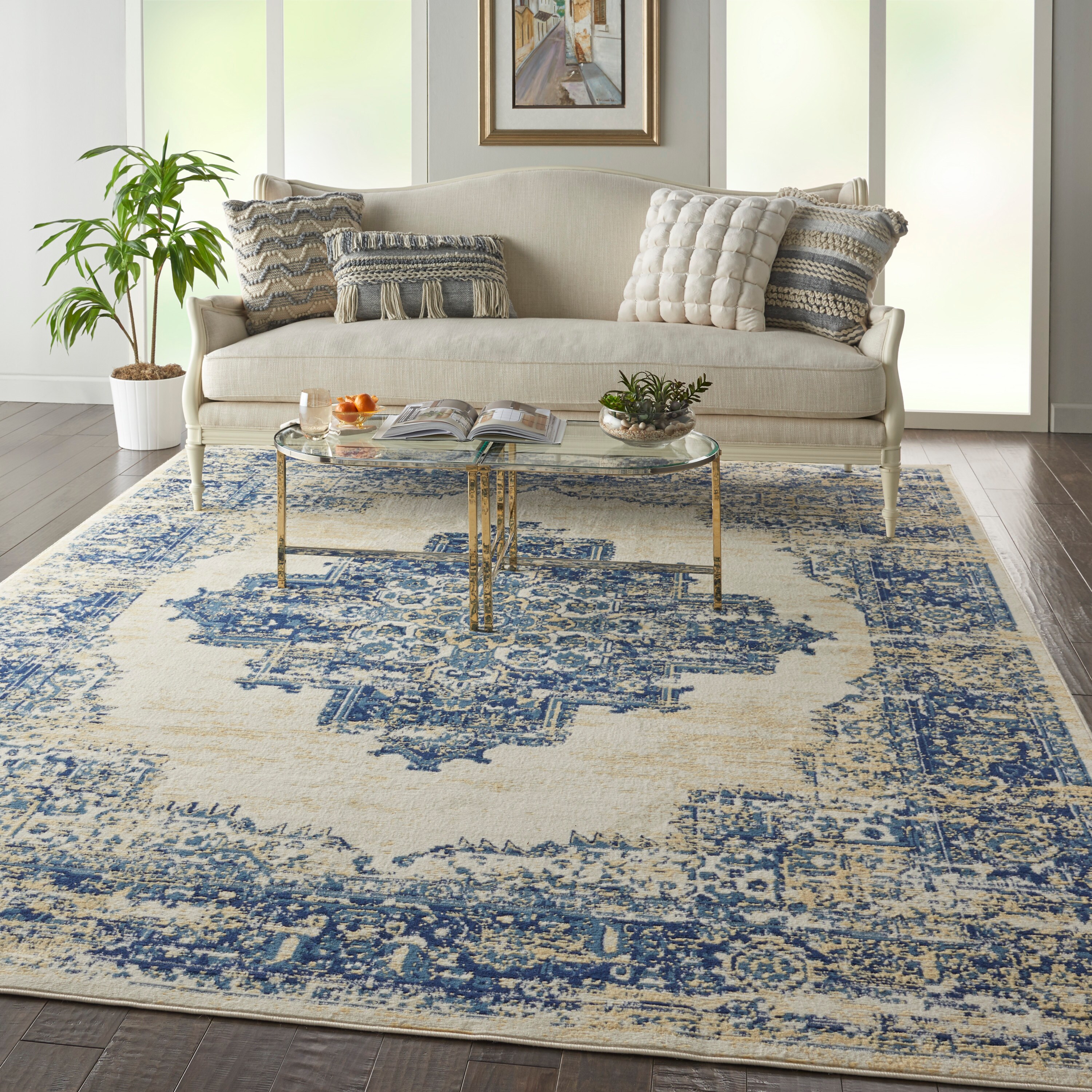 Nourison Grafix 8 X 10 (ft) White Indoor Abstract Area Rug in the Rugs ...