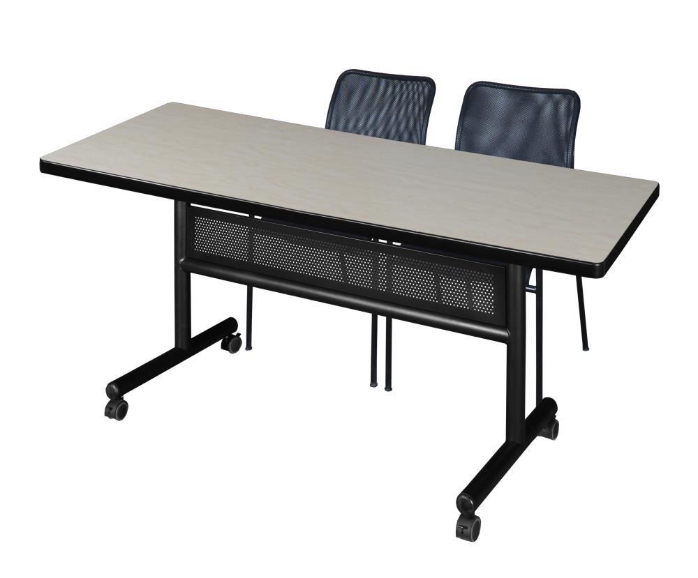 Regency MKFTM7230PL75BK Training Off-white 4-Person Training Table (72-in W x 29-in H)