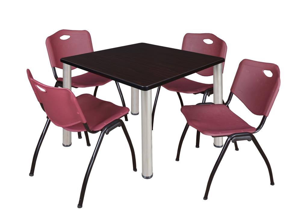 Regency TB3636MWBPCM47BY Breakroom Brown 4-Person Training Table (36-in W x 29-in H)