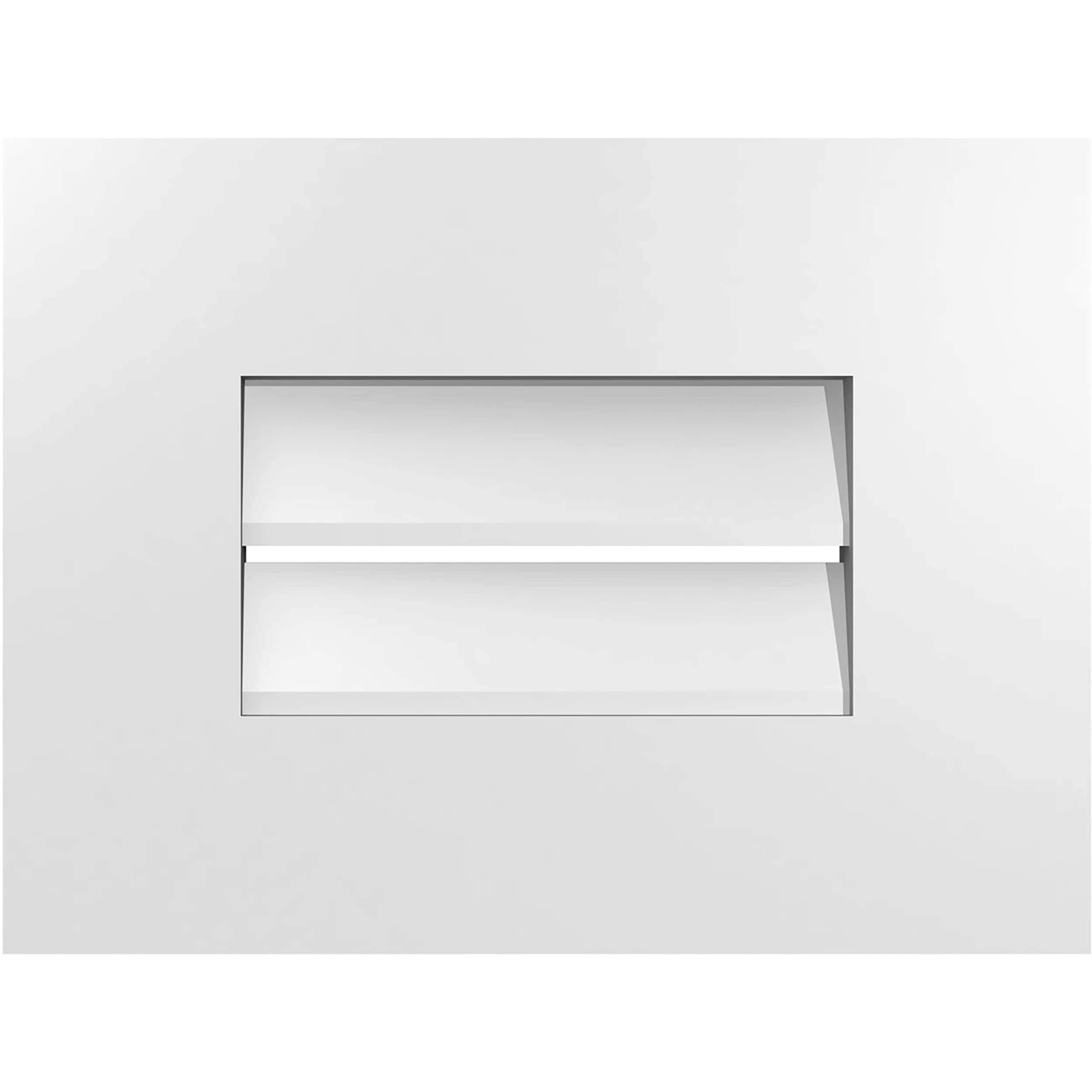 Ekena Millwork GVPVE16X1201SF 16-Inches x 12-Inches Off-white Rectangle PVC Gable Louver Vent