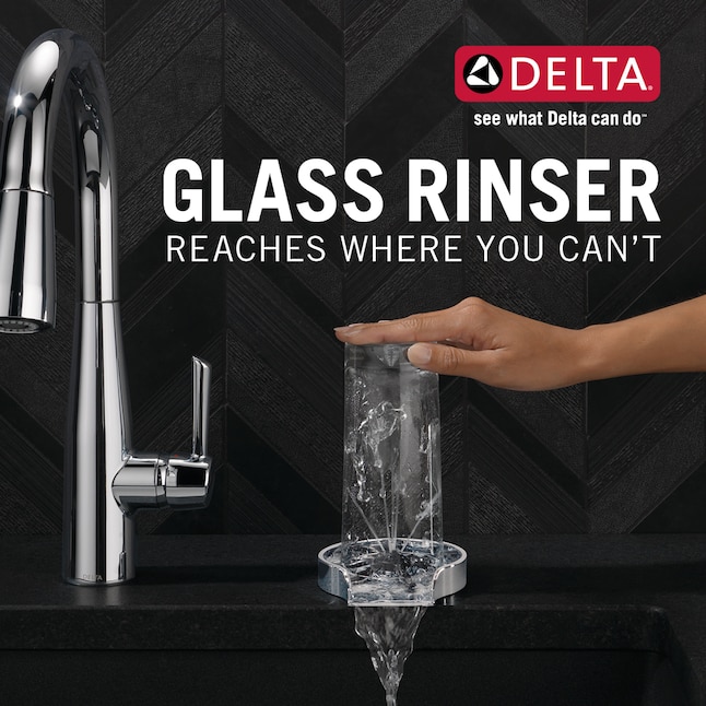 Delta Chrome Faucet Glass Rinser In The