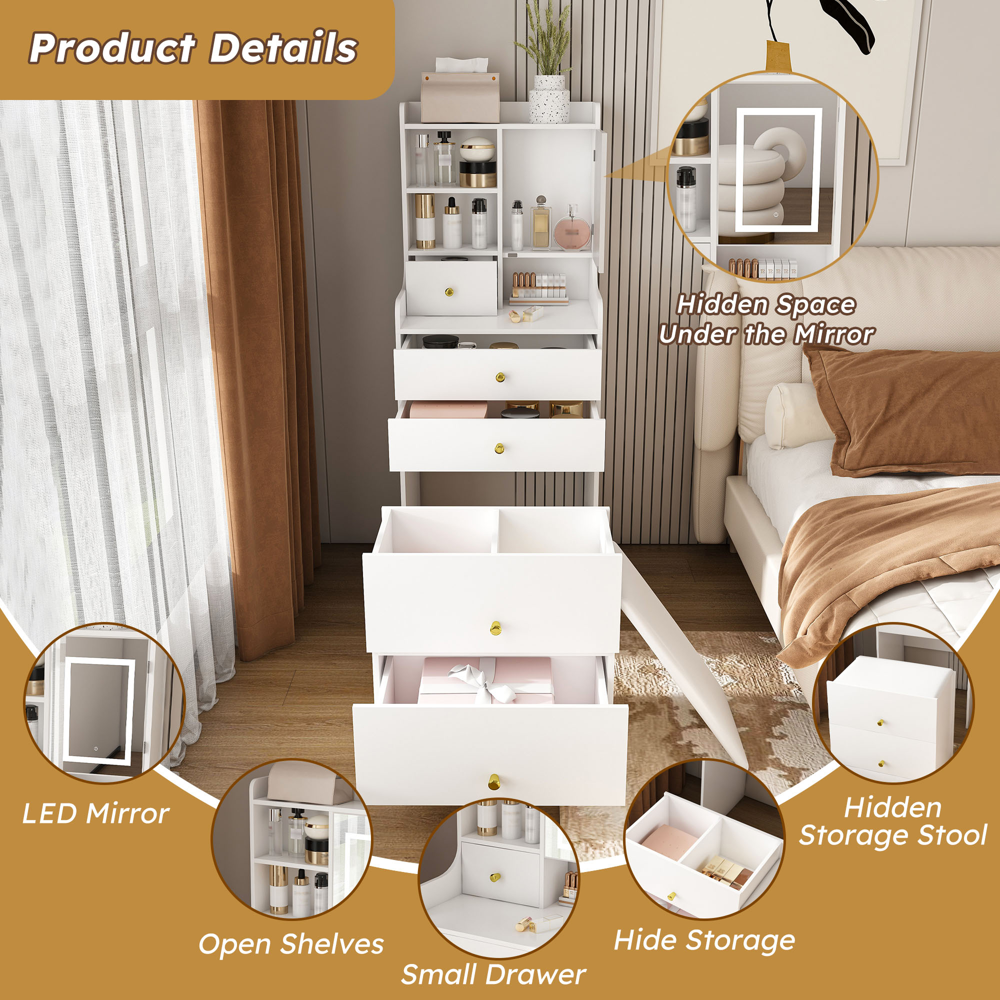 SINOFURN SYB260024BK Bedroom-Vanities - View #14