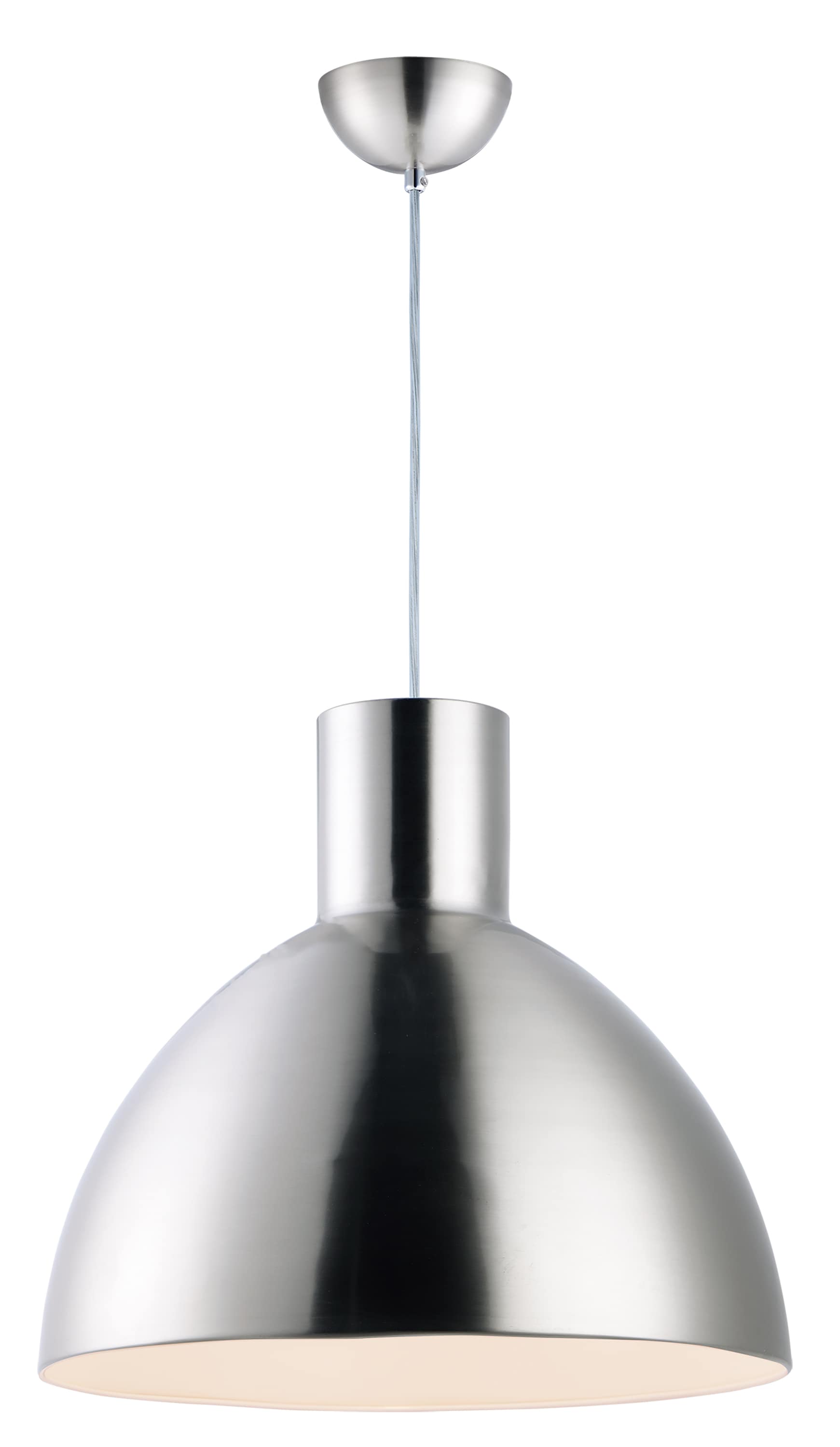 Maxim Lighting 11026SN Cora Satin Nickel Industrial Dome Medium Hanging Pendant light