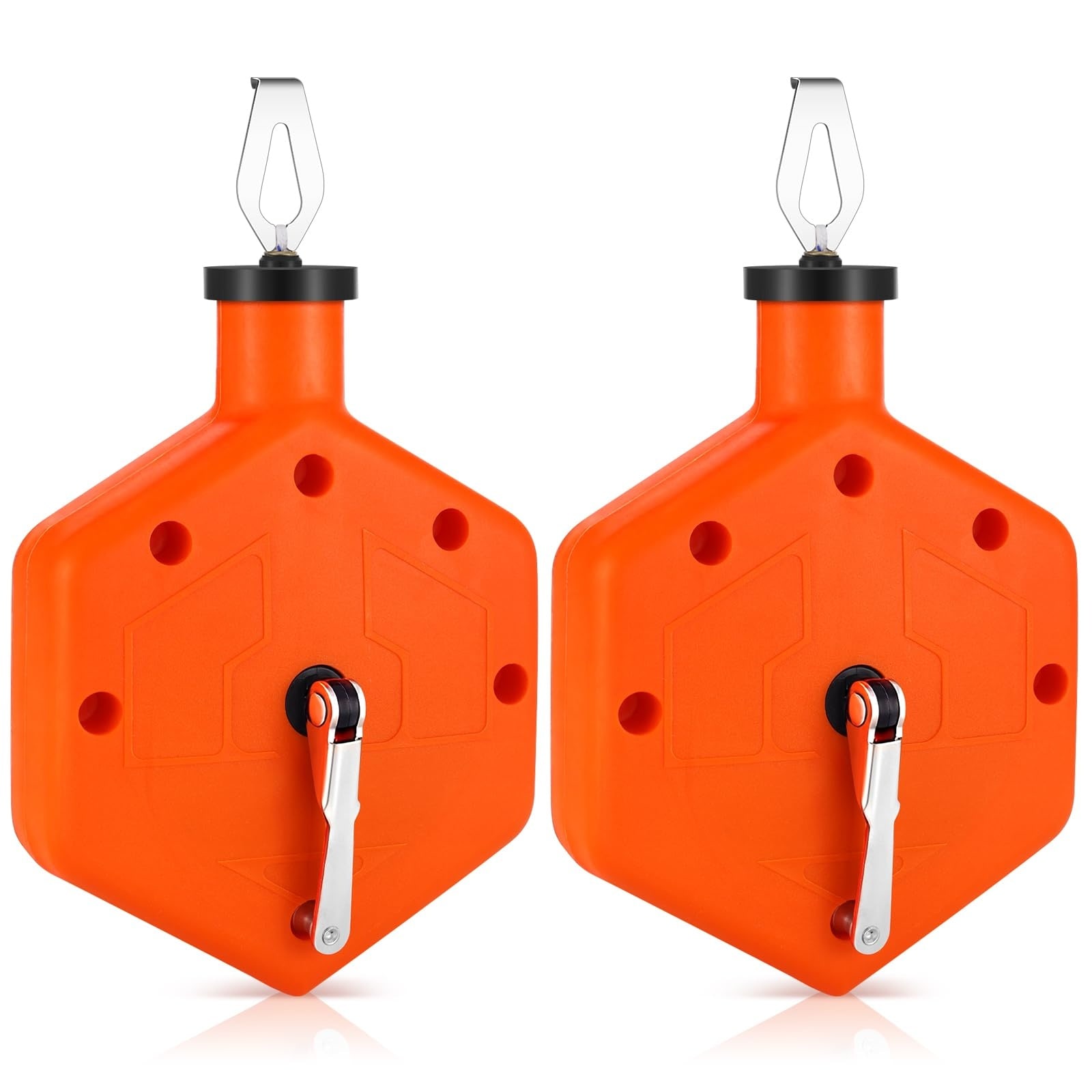 Etokfoks  100 ft Chalk Reel Kit with Orange Chalk Line Tool Durable Precision Marking for Construction Carpentry 2 pcs