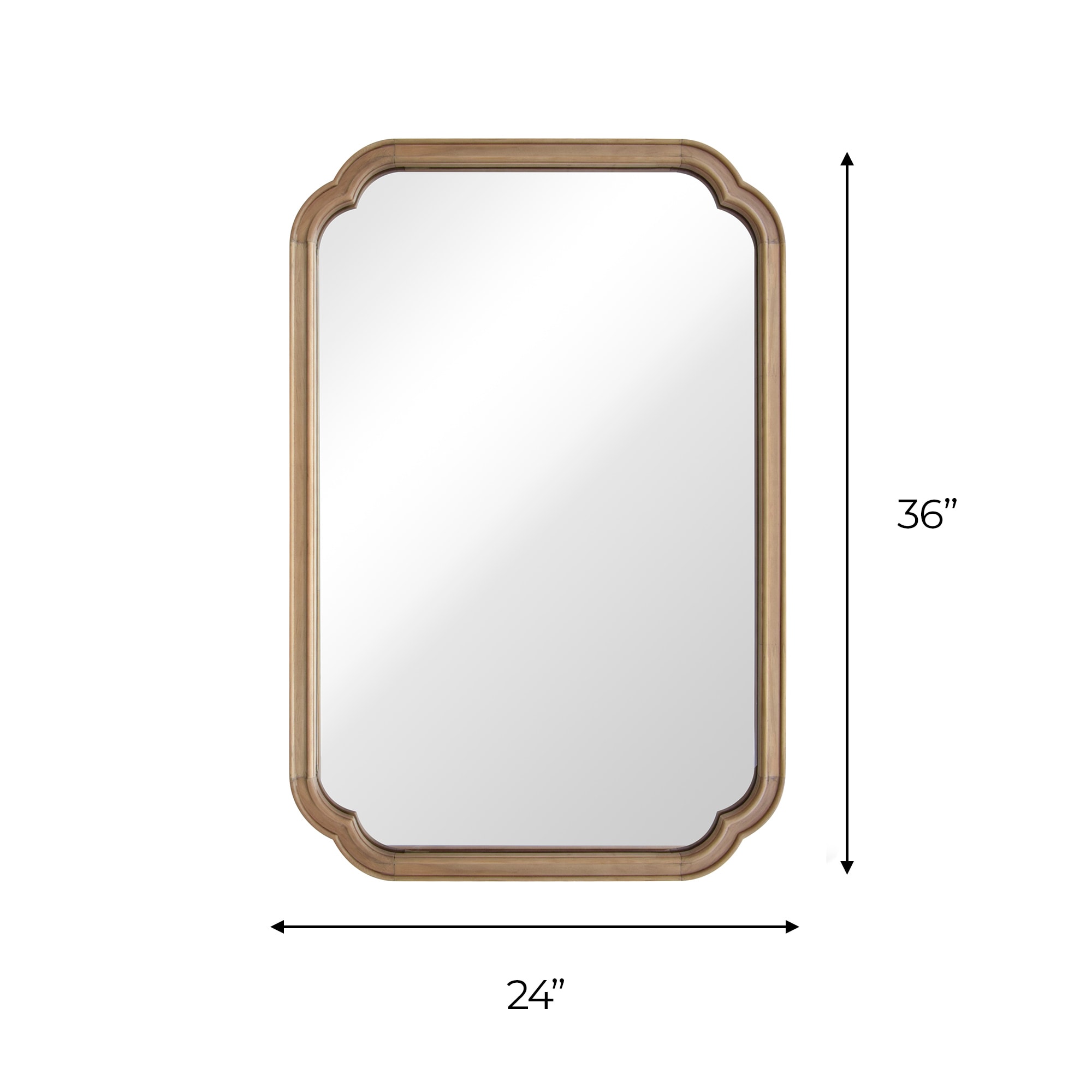 allen + roth 24-in W x 36-in H Natural Wood Polished Wall Mirror in the  Mirrors department at