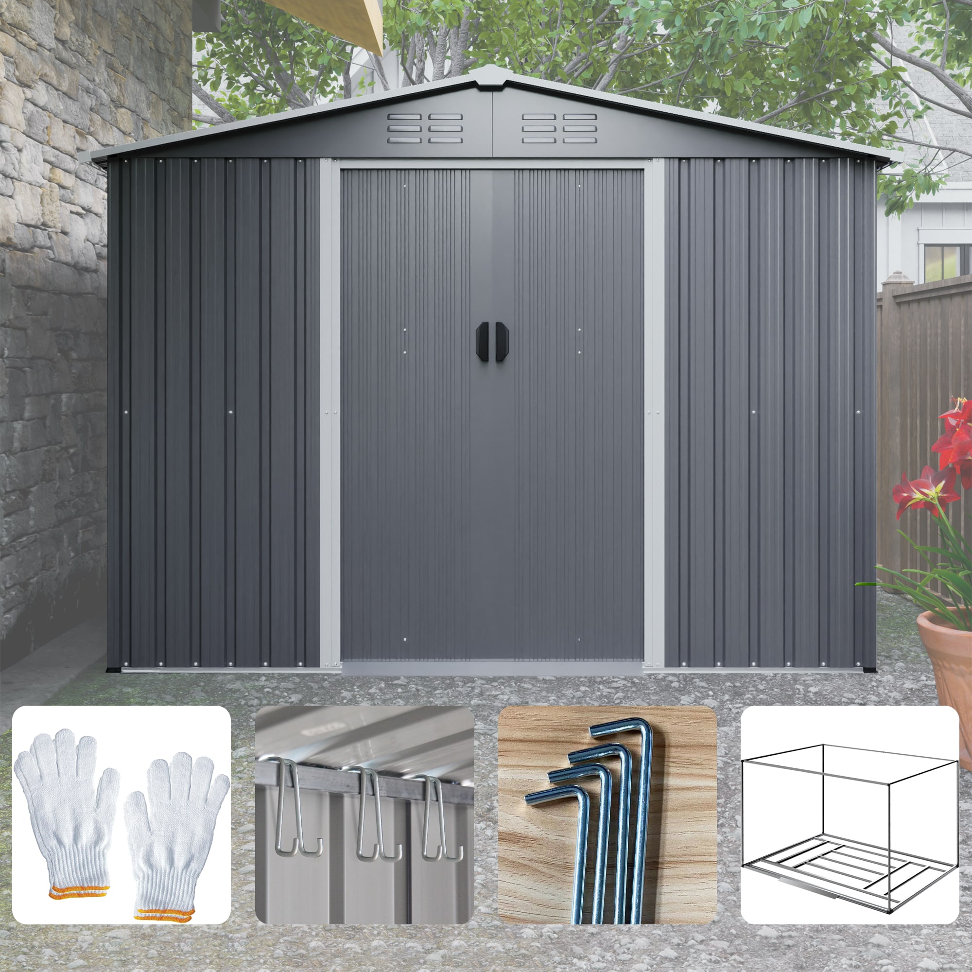 Anysun AS-PM01M09026-K4 Metal-Storage-Buildings-Sheds - View #6