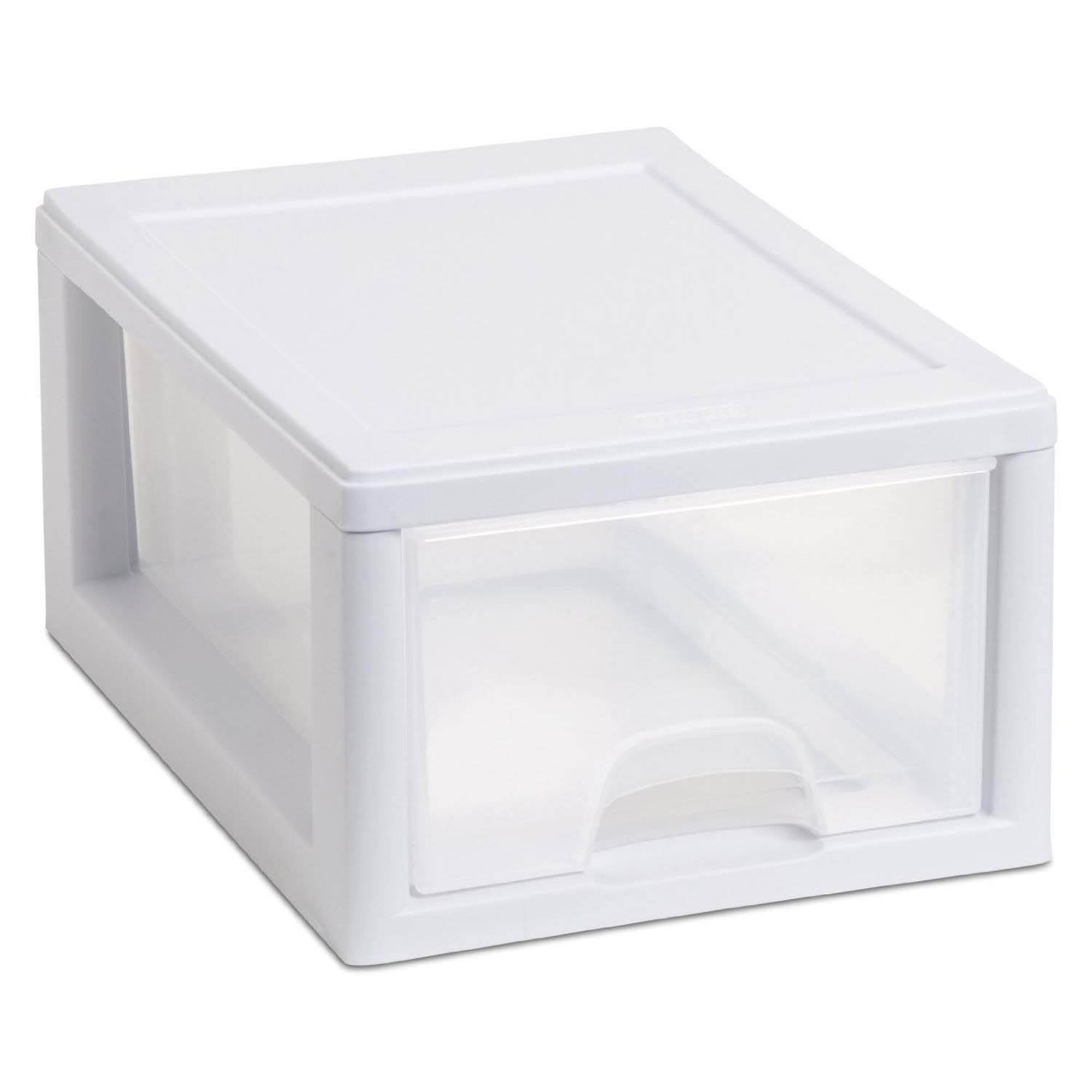 Sterilite 100766 12 -Pack White - 6 Quart Stackable Plastic Storage Storage drawer 6-in H x 8.87-in W x 12.87-in D
