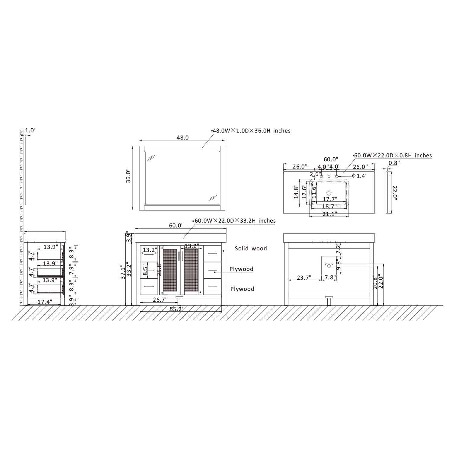 Altair 542060S-BO-AW Bath-Vanity-Combo - View #10