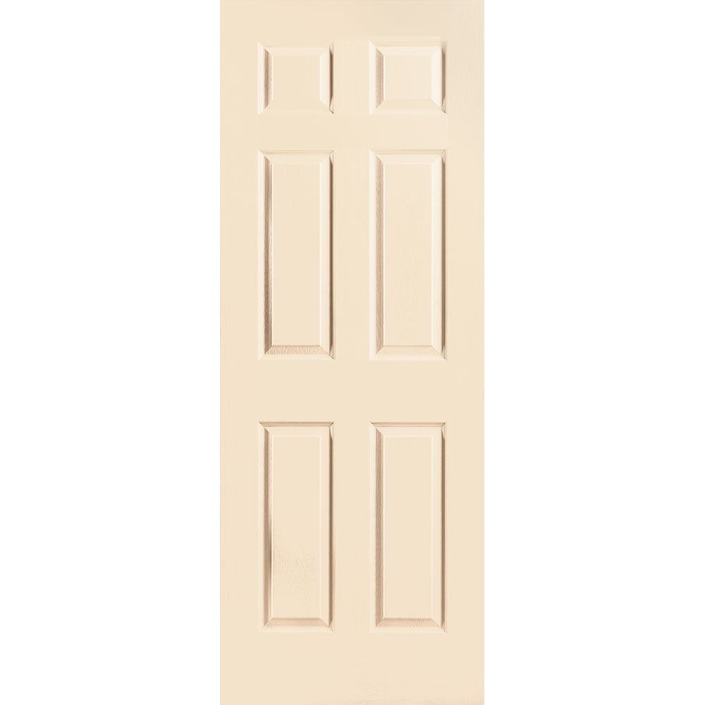 Masonite 1316844 Traditional 30-in x 80-in Cream N Sugar 6-panel Textured Solid core Prefinished Molded composite Slab Door