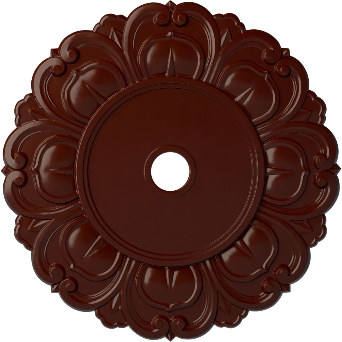 Ekena Millwork CM32ANBMF Angel 32.25-in W x 32.25-in L Painted Brushed Mahogany Polyurethane Whole Ceiling Medallion