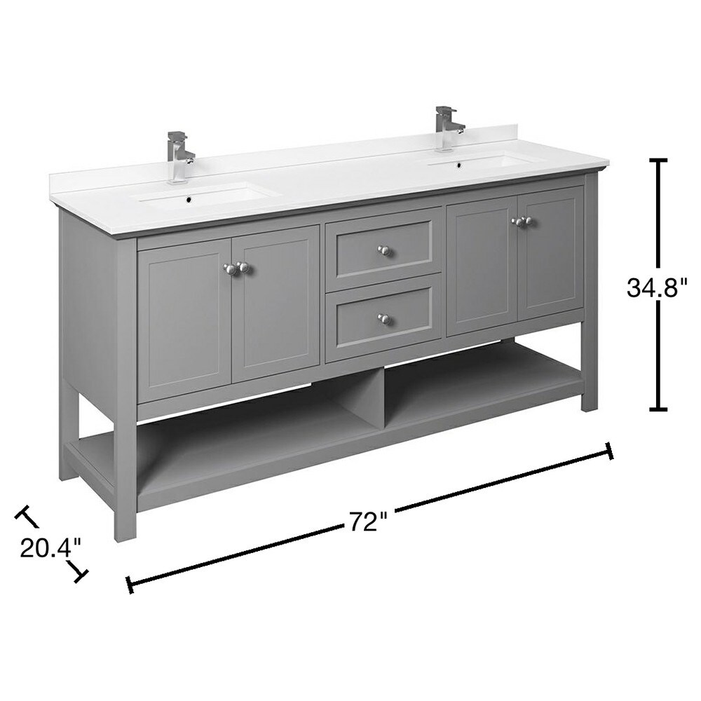 Fresca FCB2372GR-D-CWH-U Bath-Vanity-Combo - View #13