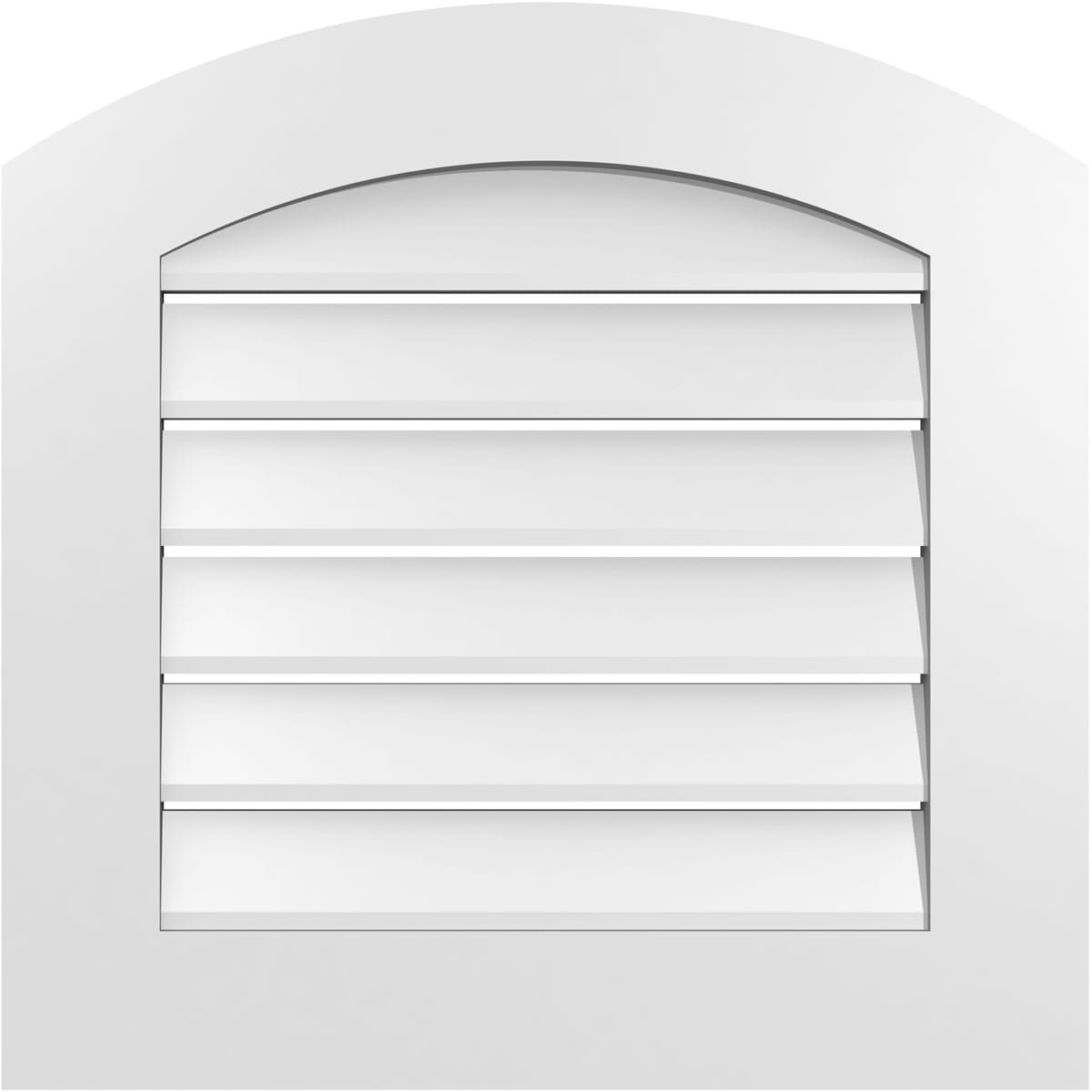 Ekena Millwork GVPAR24X2401SF 24-Inches x 24-Inches Off-white Round top PVC Gable Louver Vent