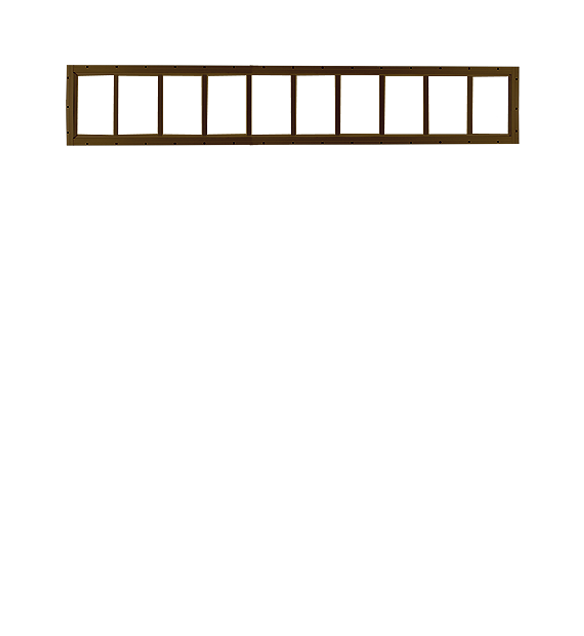 Shed Windows and More 1060BF Fixed Transom 10 in x 60 in Brown Aluminum Window (Flush Mount) Fixed Window Tempered Glass