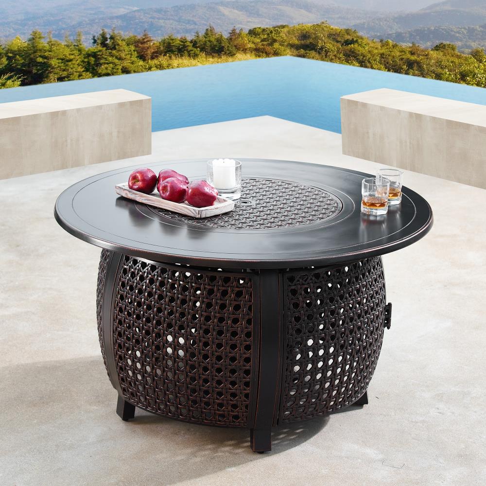 Oakland Living Propane Fire Pit Table 44 In W 55000 Btu Black Portable Tabletop Aluminum Propane 5332