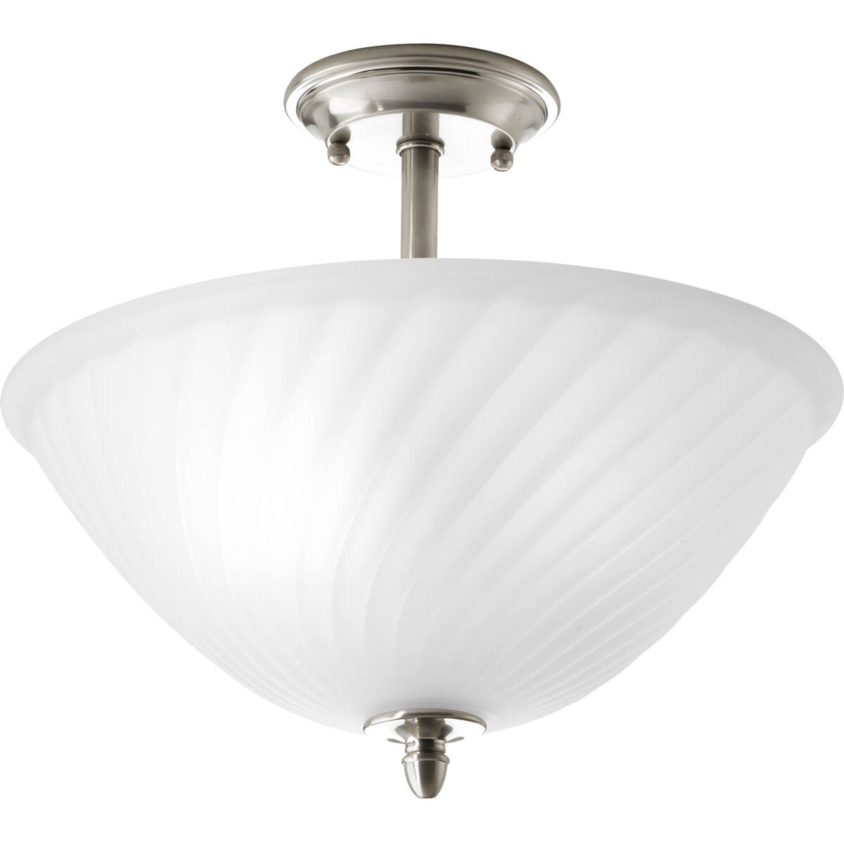 Progress Lighting P3829-09 Kensington 2-Light 14-in Brushed Nickel Semi-Flush mount light