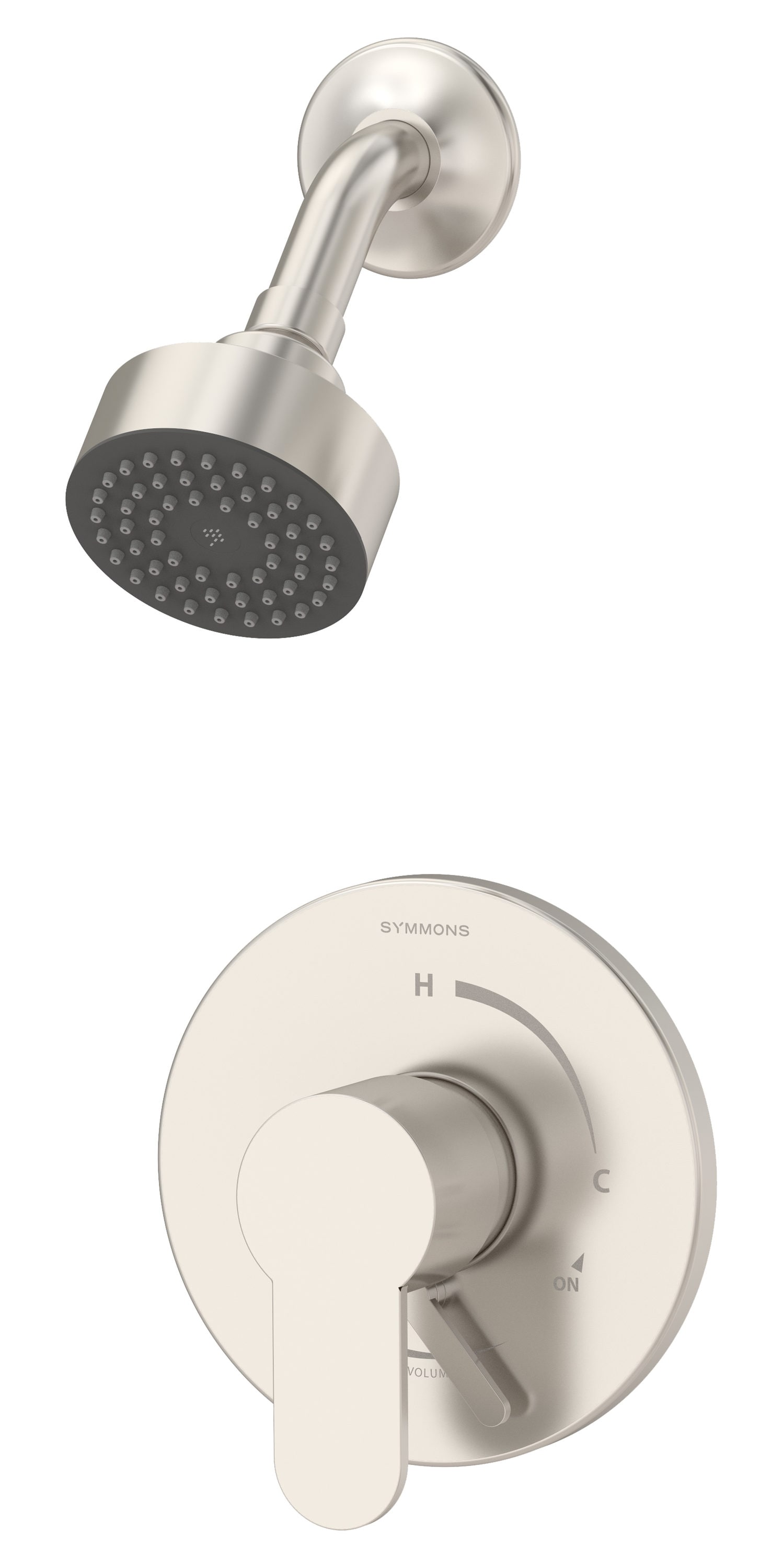 Symmons S-6701-1.5-TRM-STN Identity Satin Nickel 1-handle Single Function Round Bathtub and Shower Faucet