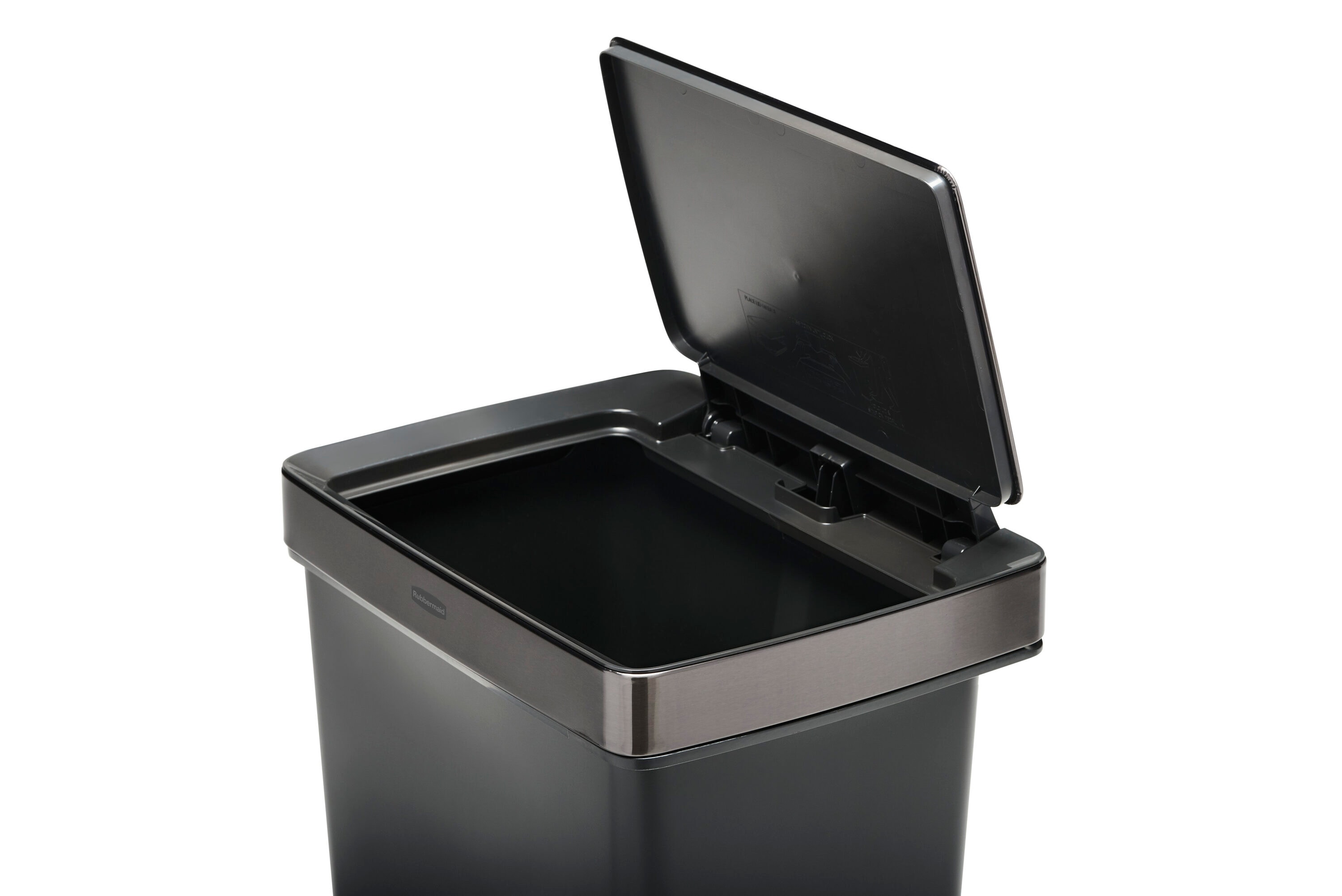 Project Source 23- Gallons Black Plastic Touchless Kitchen Trash Can Indoor