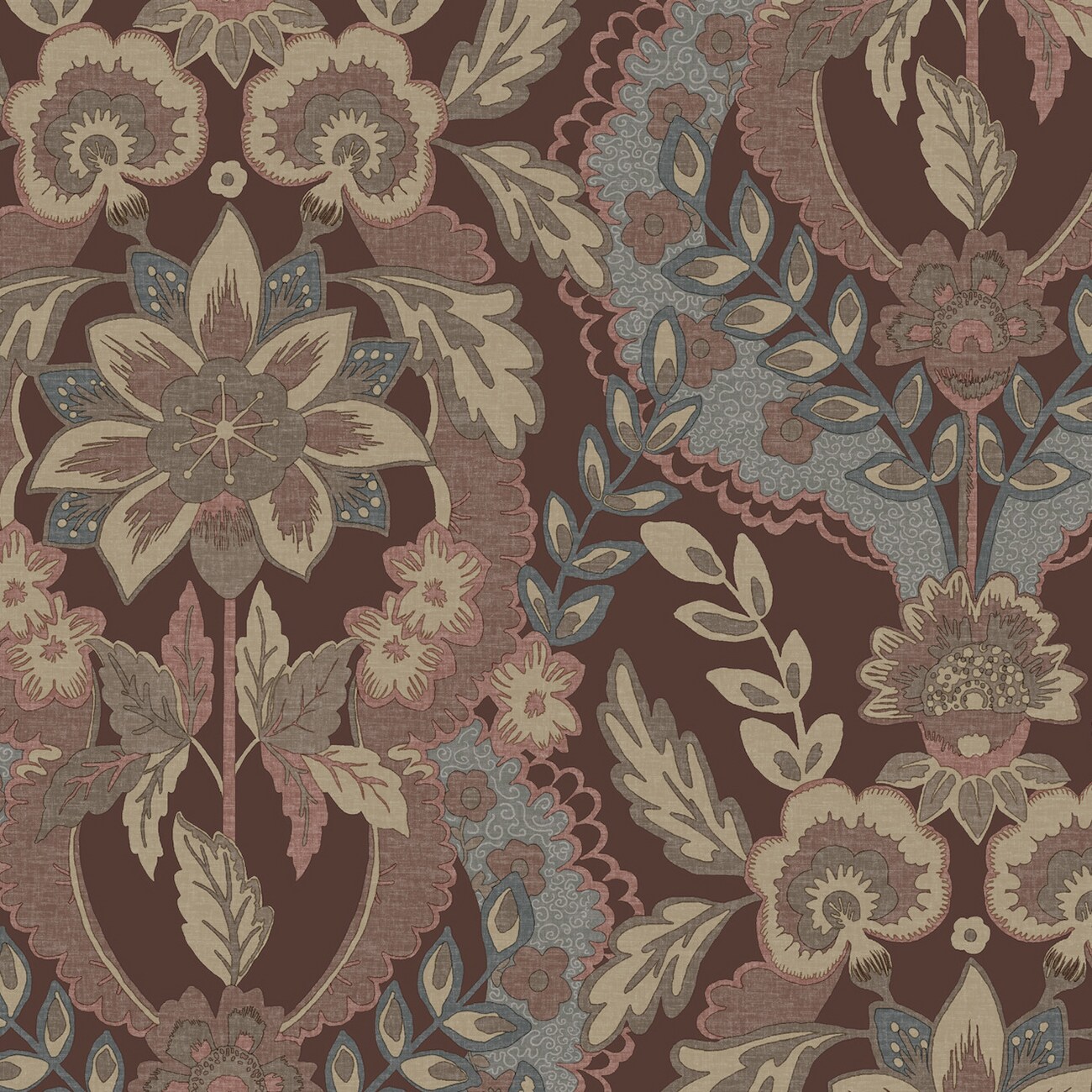 A-Street Prints CLJ x A Street Prints 56.4-sq ft Plum Non-woven Damask Unpasted Wallpaper