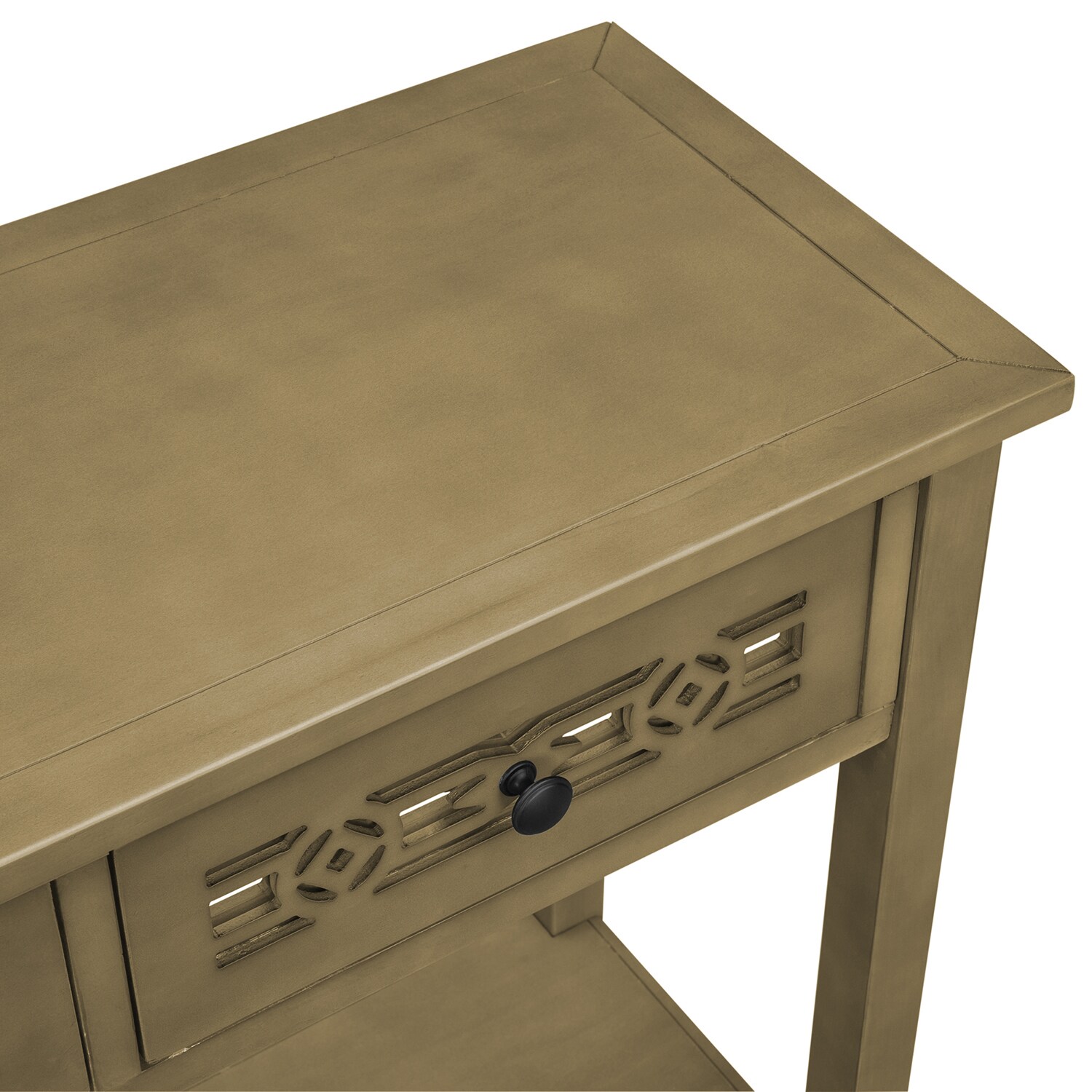 Table console ronde pliable Orothos D90cm Chêne foncé