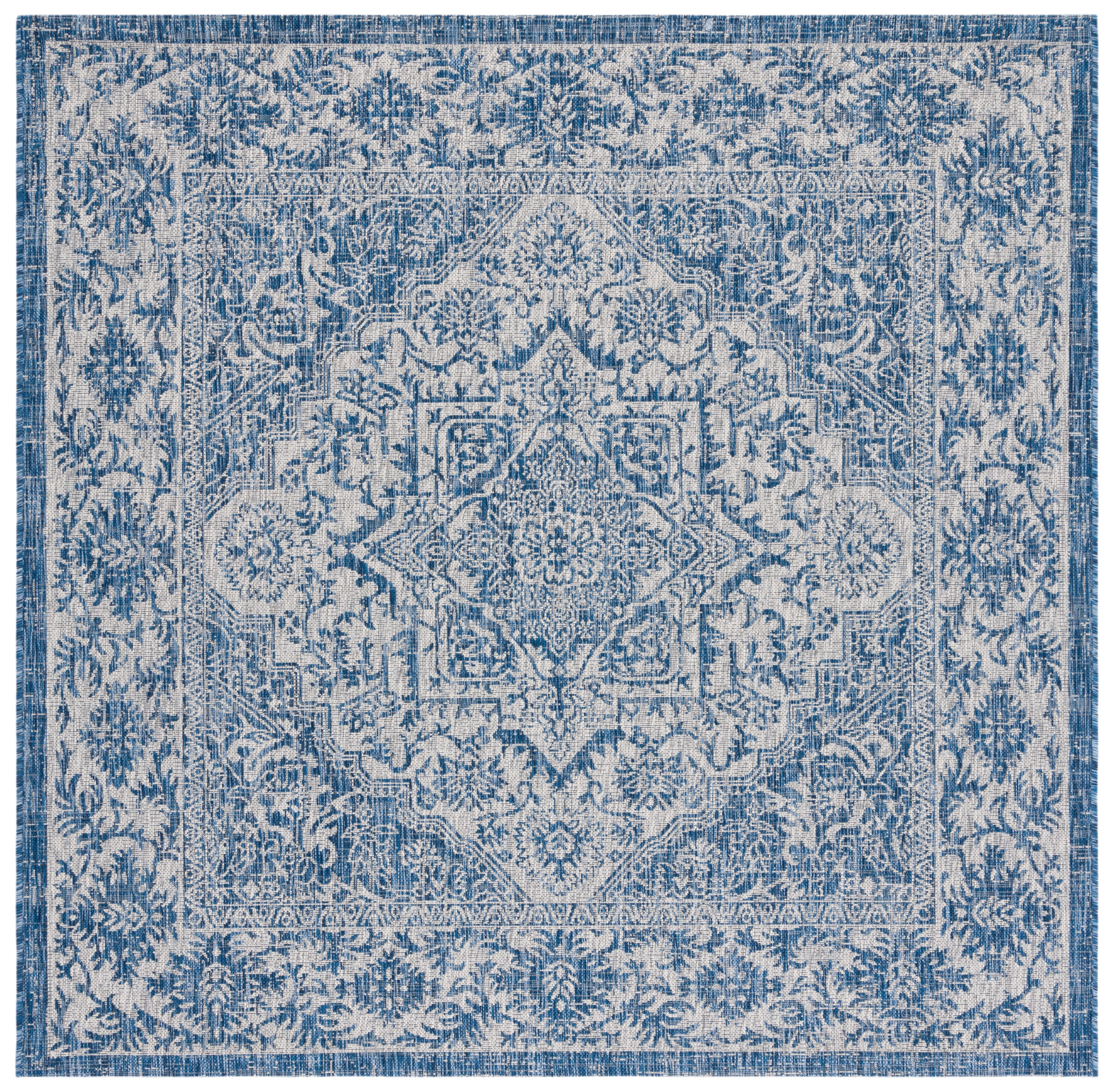 Courtyard Cy8763-36821 Navy/Light Grey 7 X 7 Area Rug