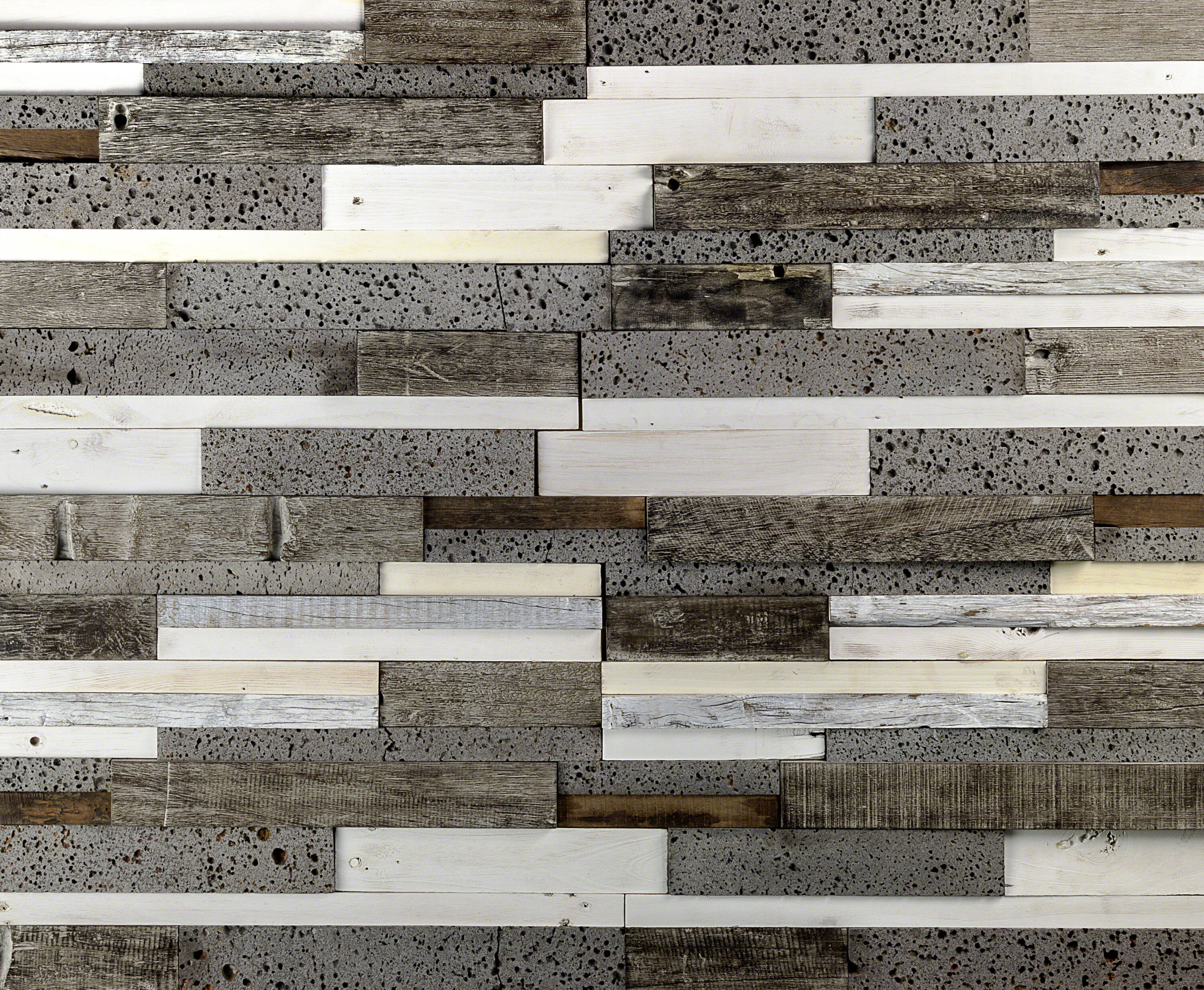 Artmore Tile EXT3RD101062 Castaway Pale Moon 12-in x 24-in Natural Wood Patterned Mosaic Wall Tile ( 1.93-sq ft Piece