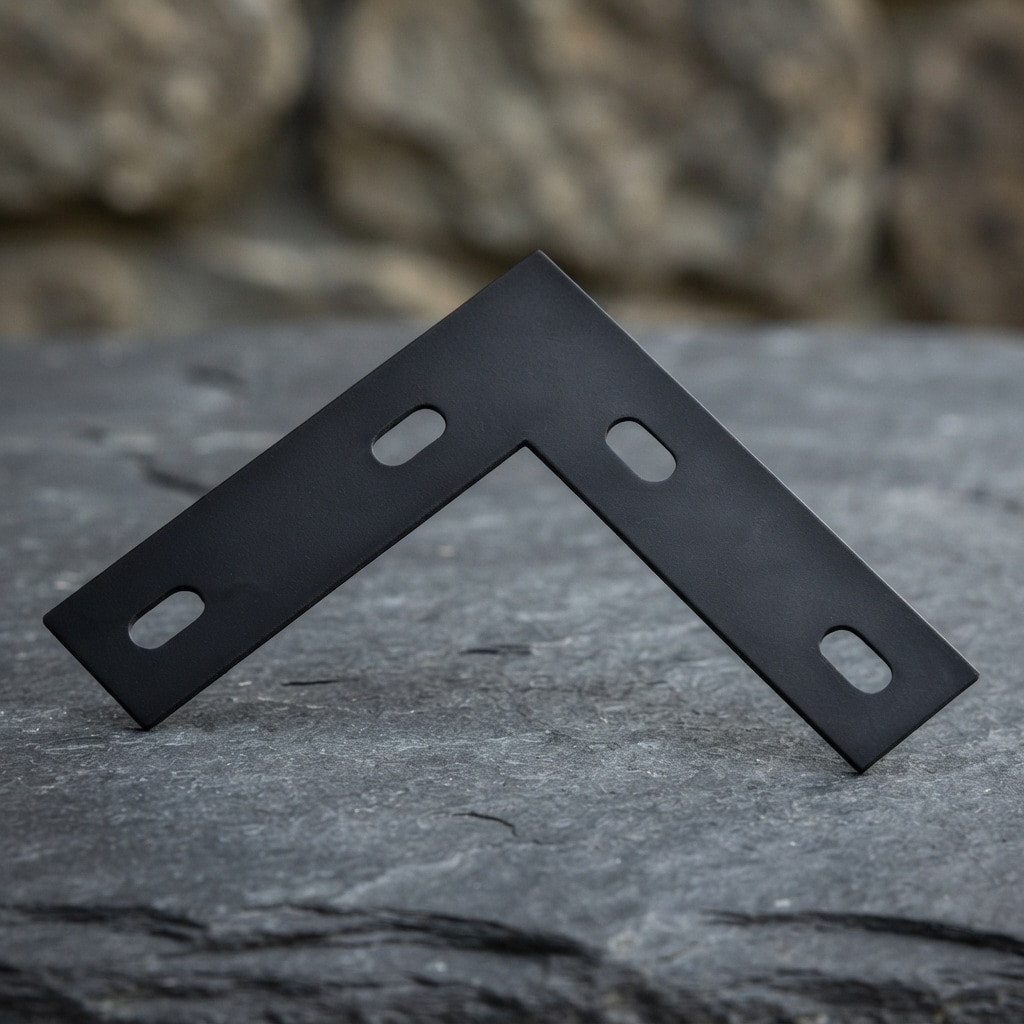 National National Hardware 6.5 in. H X 1.5 in. W X 0.125 in. D Black Carbon Steel Flat Corner Plate