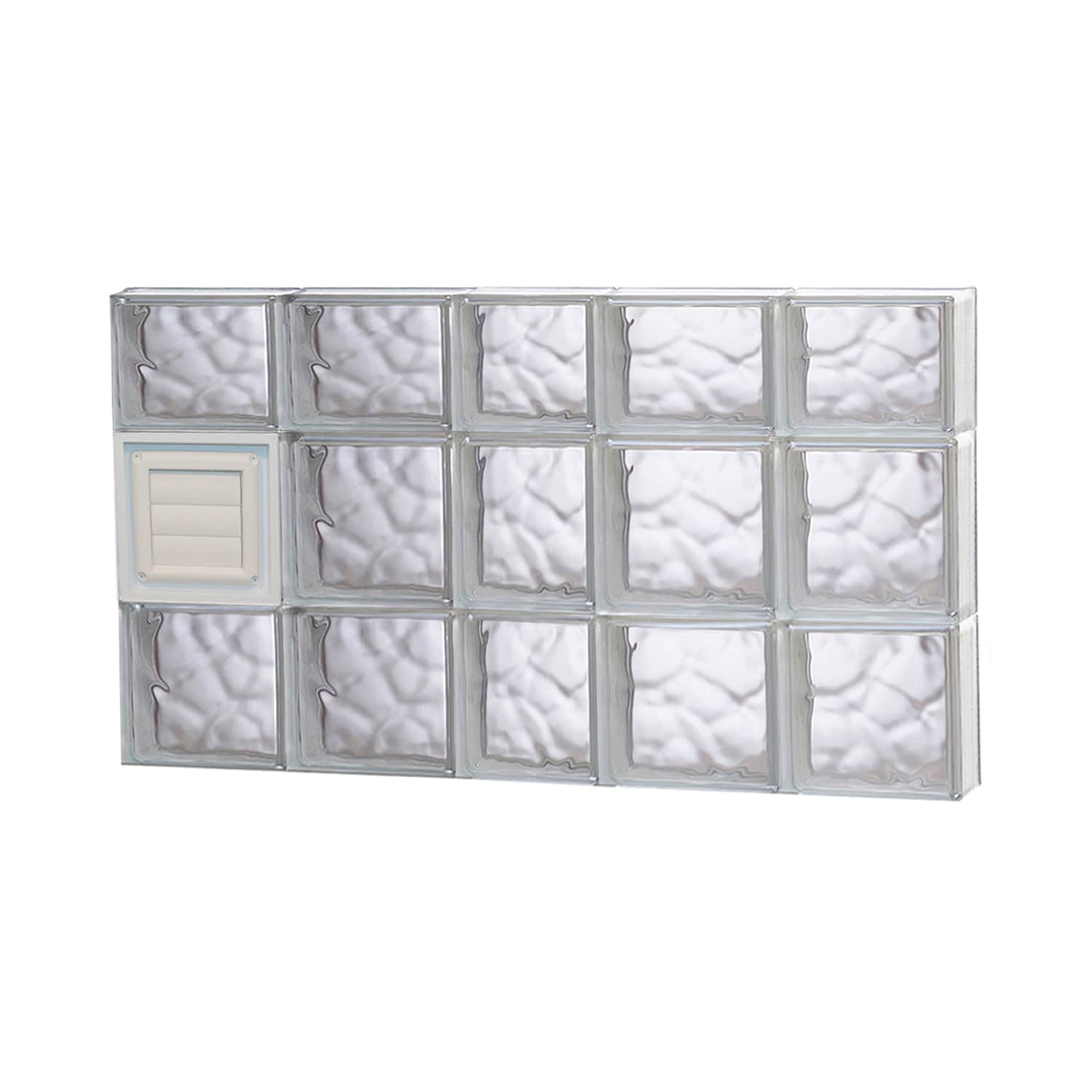 REDI2SET D3822DC Wavy Glass 36-3/4-in x 21-1/4-in Frameless Replacement Dryer vent Glass Block Window