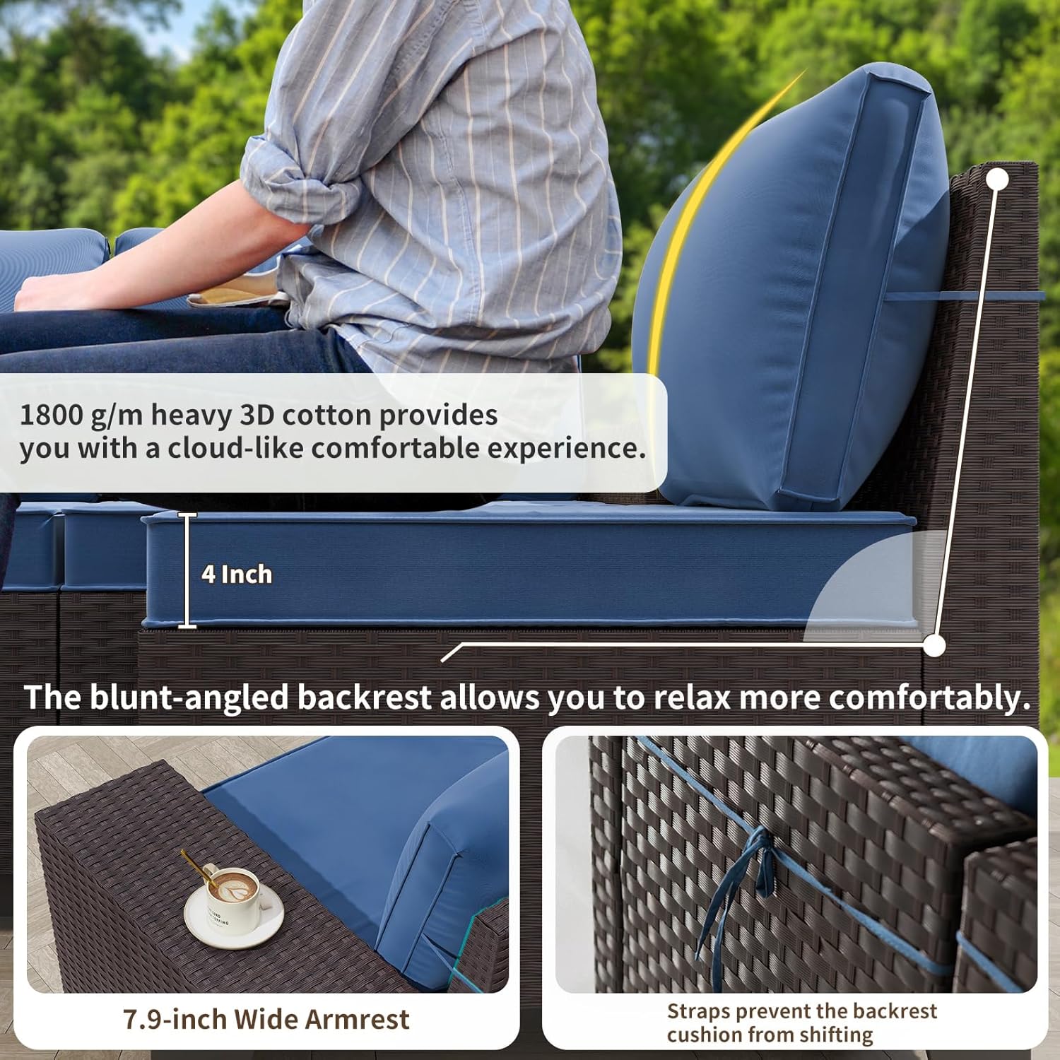 ALAULM LS-6PCS+FP-NAVY Patio-Conversation-Sets - View #7