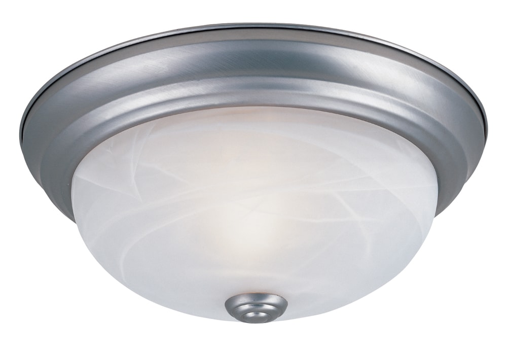 Pewter 15" Alabaster Glass Flush Mount Ceiling Light