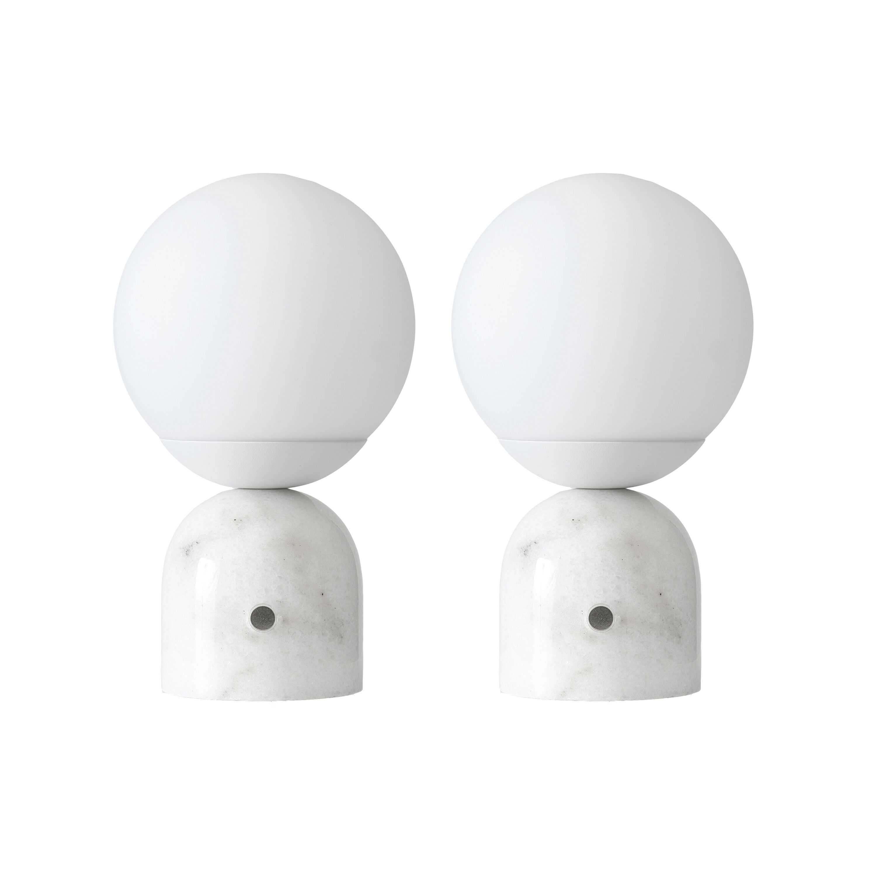 Brightech 2PK-TL-MLA-WHT 10-in Mila LED Bedside Table Lamp with White Marble Base (2-Pack)