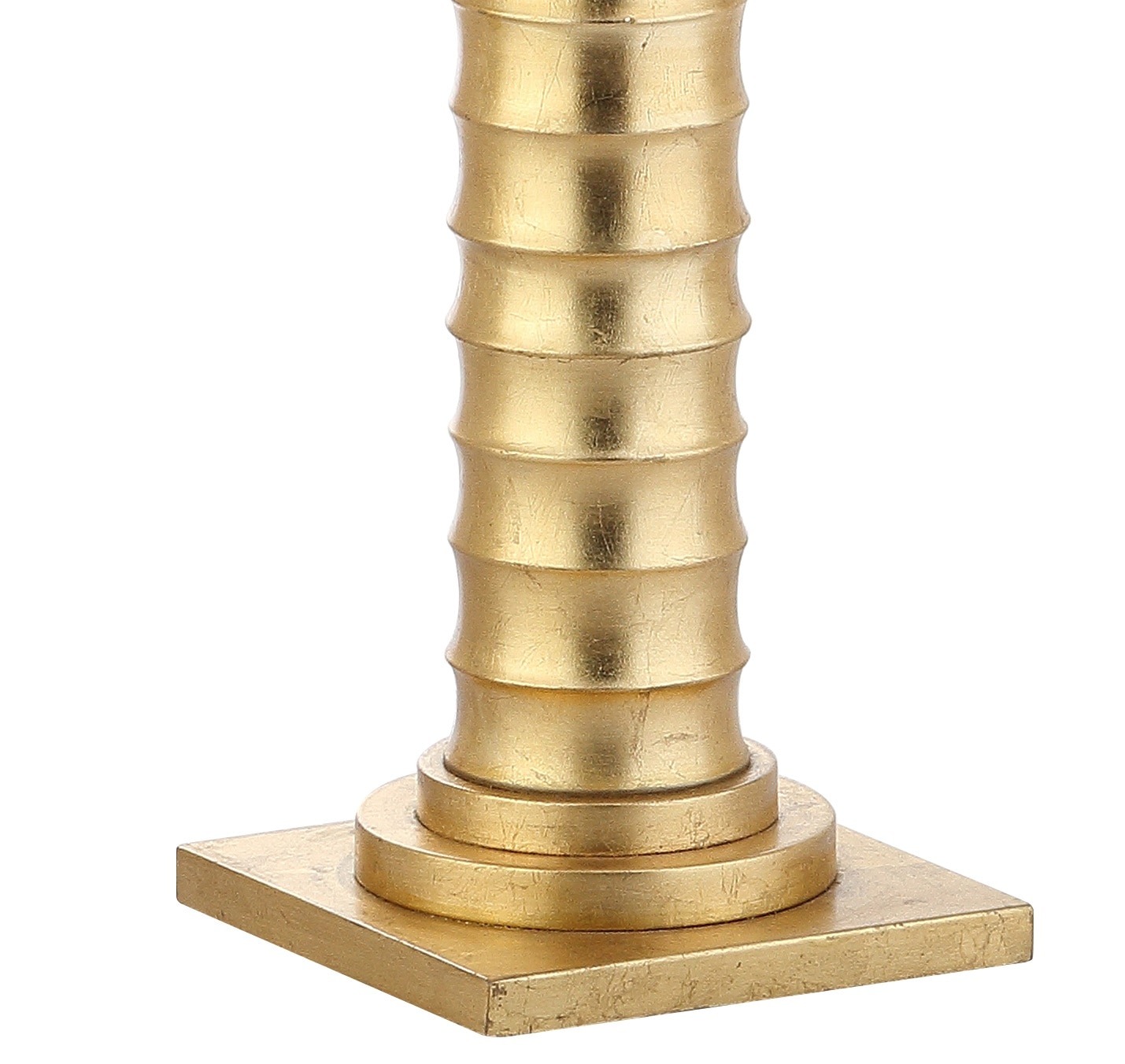 Serena 63" Gold Leaf Metal LED Floor Lamp with White Shade