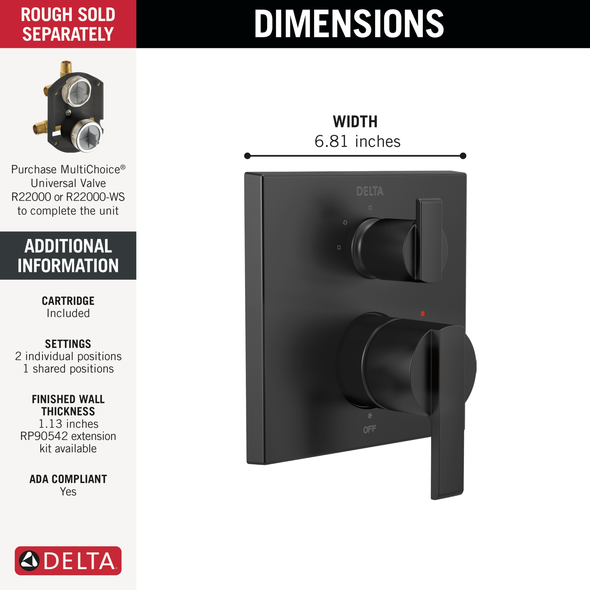 Delta T24867-BL Bath-Shower-Facc - View #14