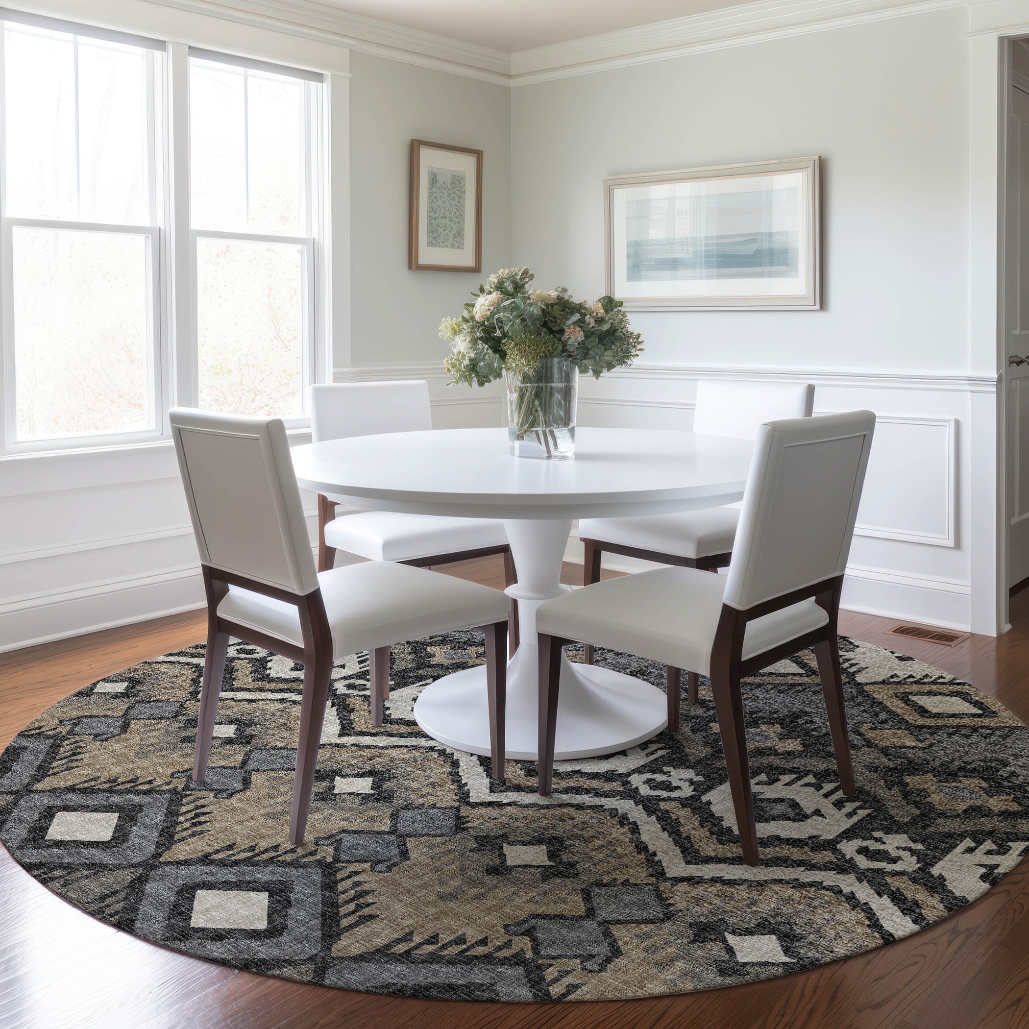 Addison Rugs AMF108DE8RO Mayfield AMF108DE 8 x 8 (ft) Loomed Polyester Desert Round Indoor Abstract Machine washable Area rug