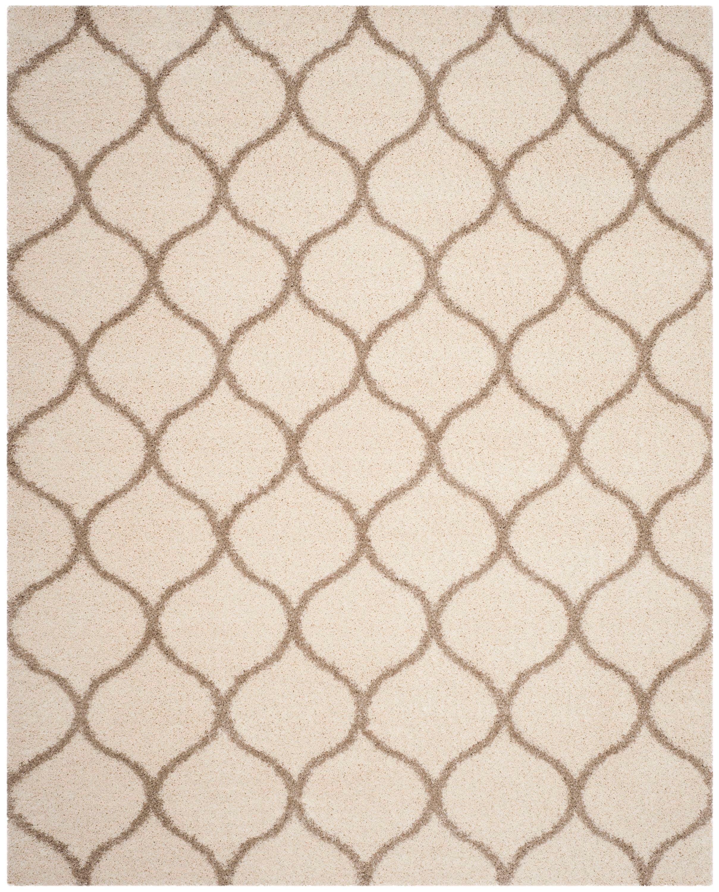 Safavieh SGH280D-6 Hudson Hathaway Shag 6 x 9 (ft) Loomed Polypropylene Ivory/Beige Rectangular Indoor Trellis Area rug