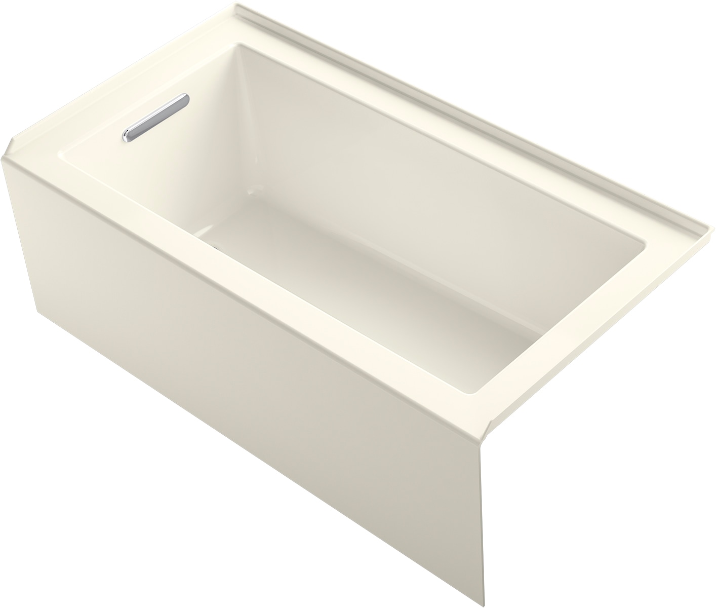 KOHLER K-1957-LA-96 Underscore 32.0-in x 60.0-in Biscuit Acrylic Rectangular Alcove Soaking bathtub ( Left Drain )