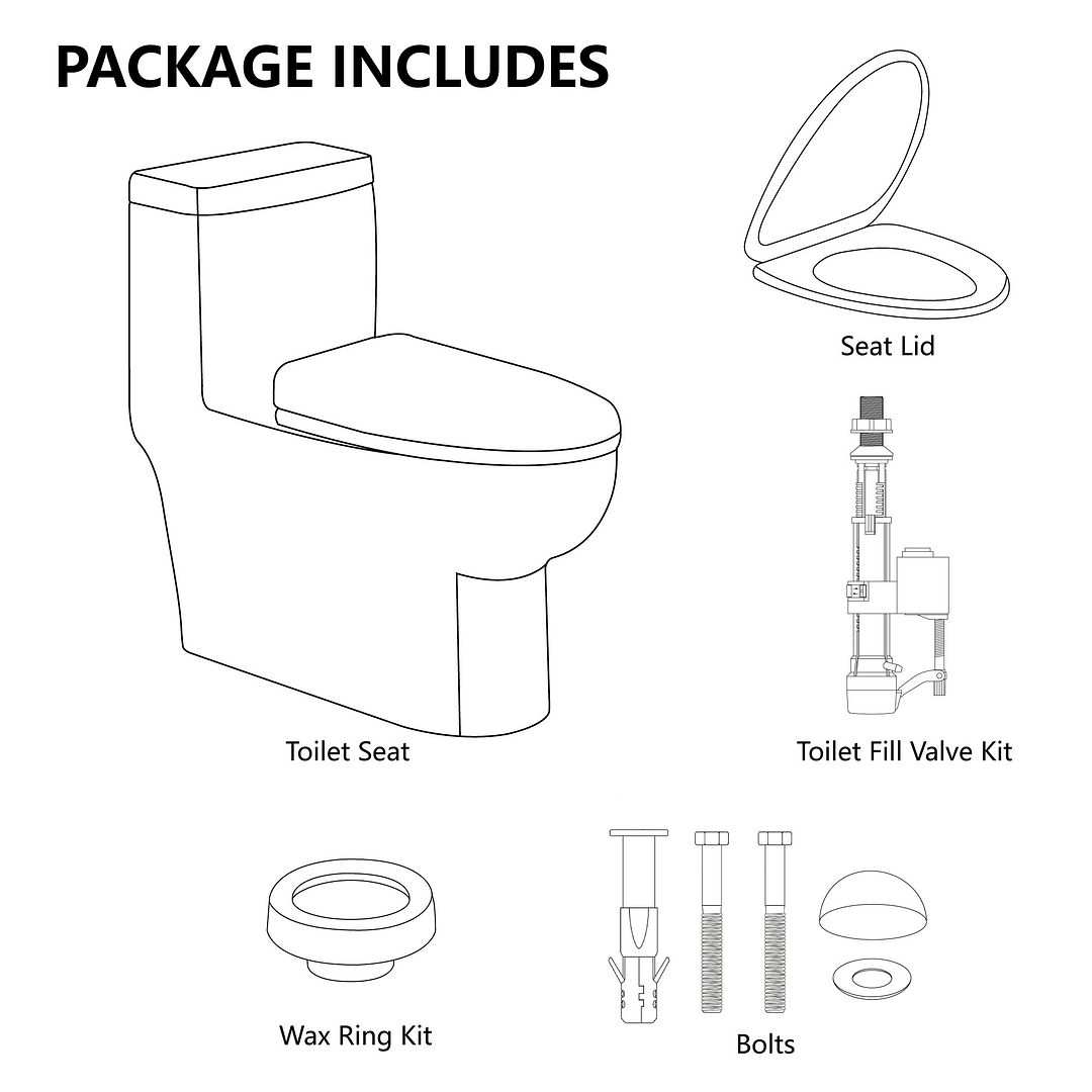 Eridanus One-Piece toilet White Dual Flush Elongated Standard Height ...